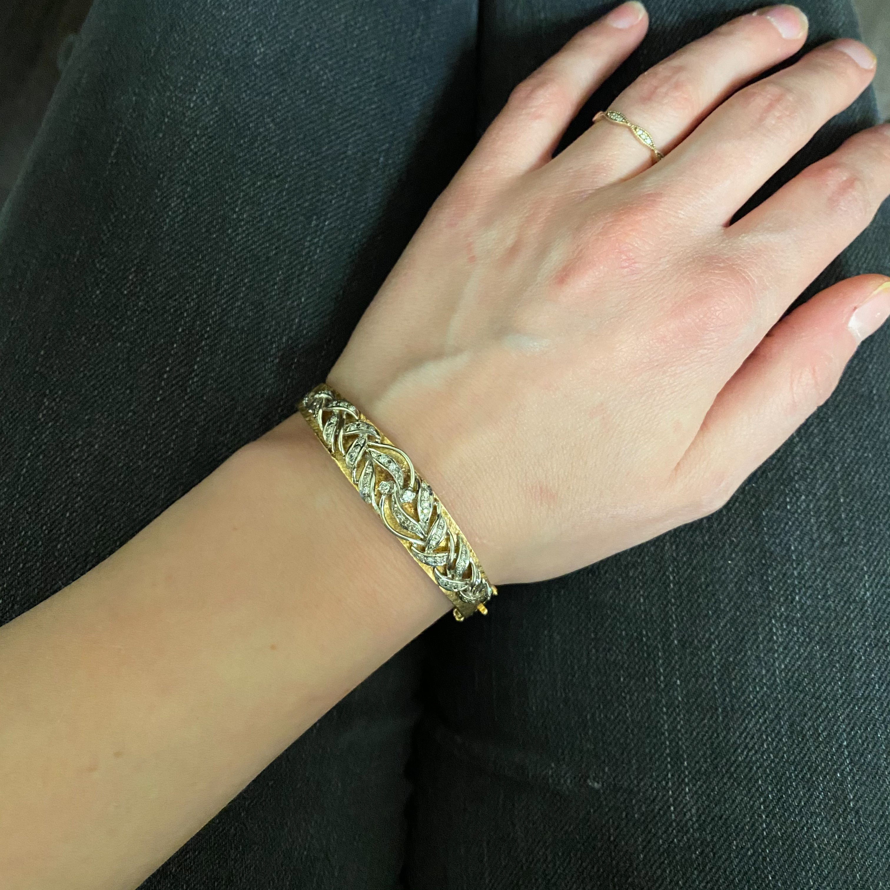 1930s Intricate Diamond Bangle | 0.38ctw | 7" |