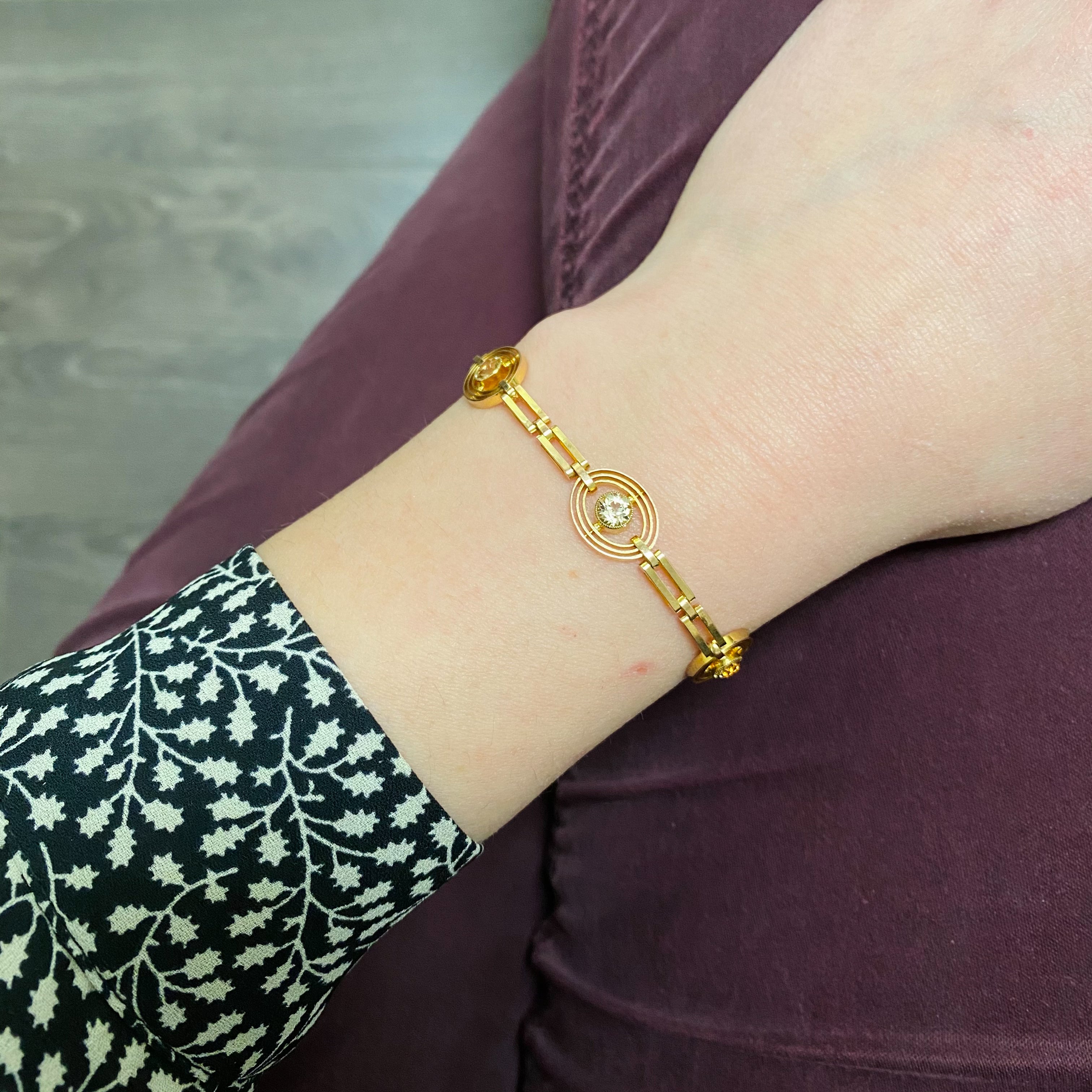 Bezel Set Topaz Gemstone Bracelet | 1.25ctw | 7" |