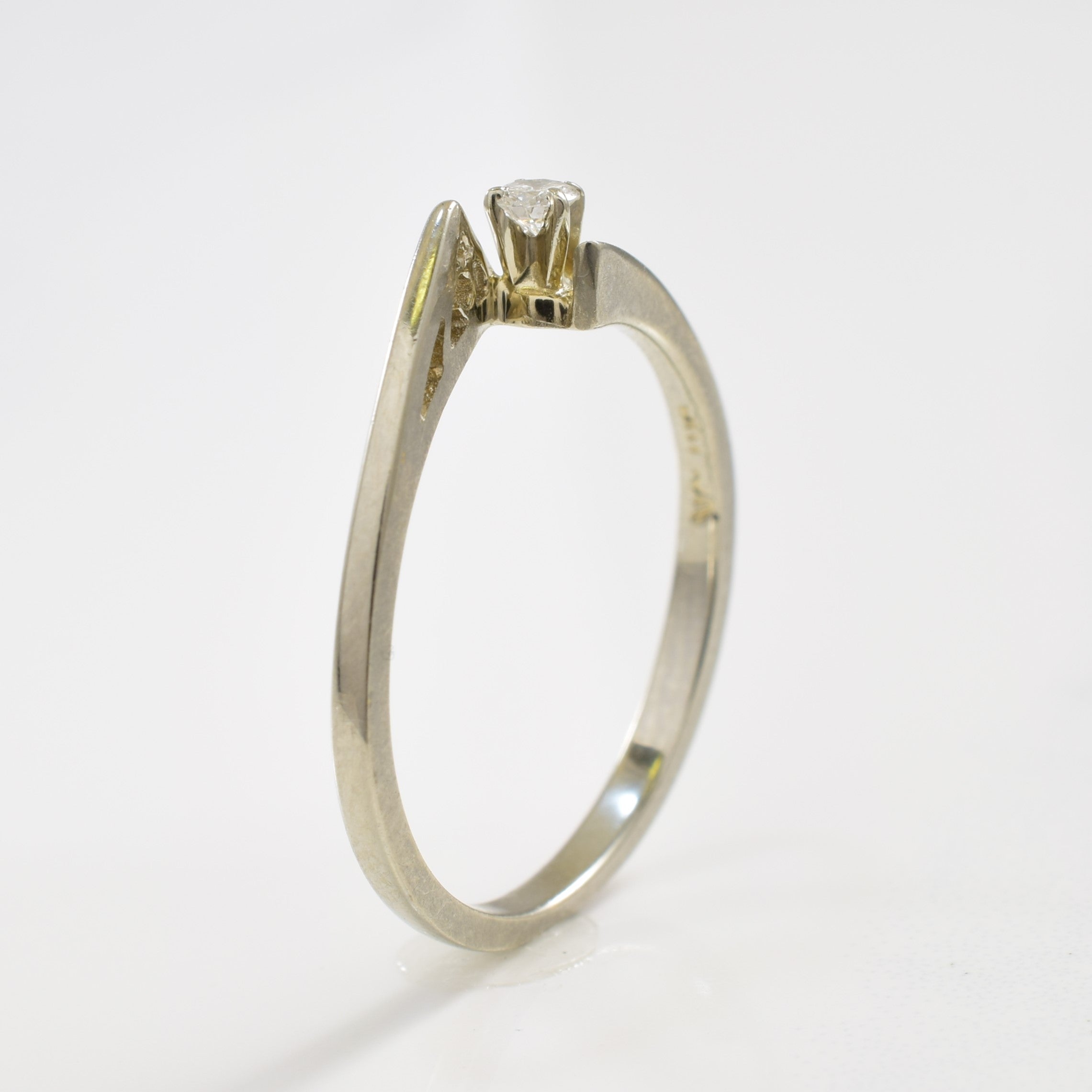 Single Diamond Bypass Ring | 0.05ct | SZ 6 |
