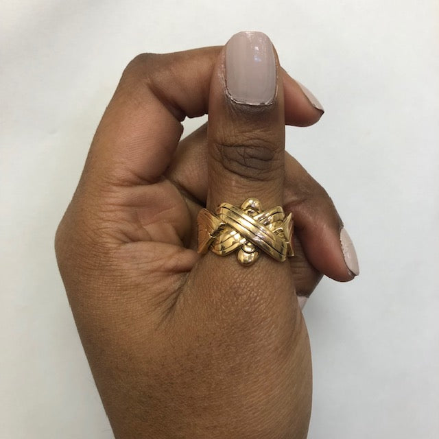Yellow Gold Puzzle Ring | SZ 13 |