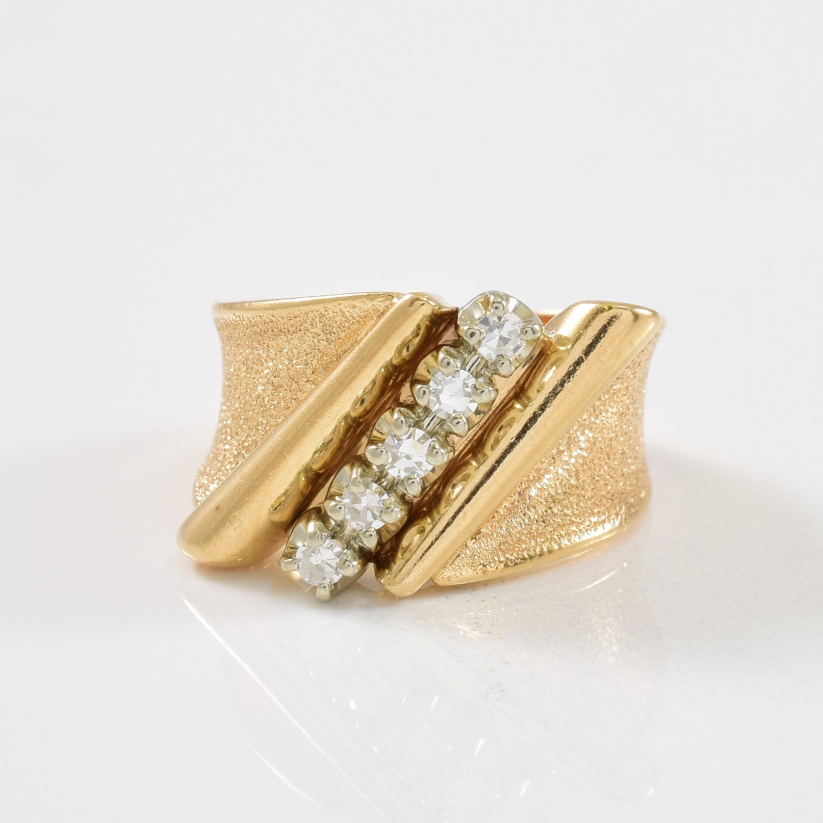 Bague cinq diamants | 0,15 ct au total | Taille 3,75 |