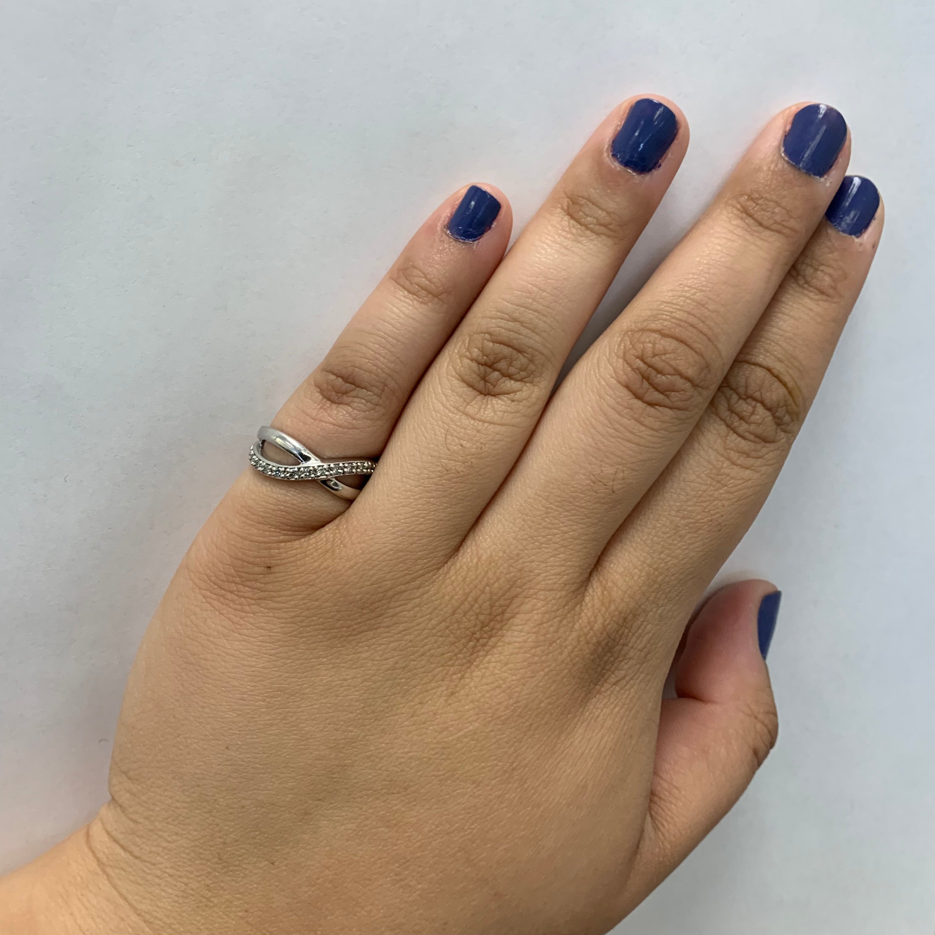 Diamond Crisscross Ring | 016ctw | SZ 6.5 |