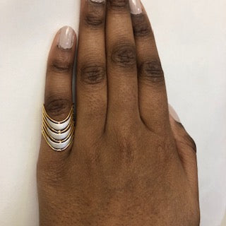 Two Tone Open Work Chevron Ring | SZ 7.25 |