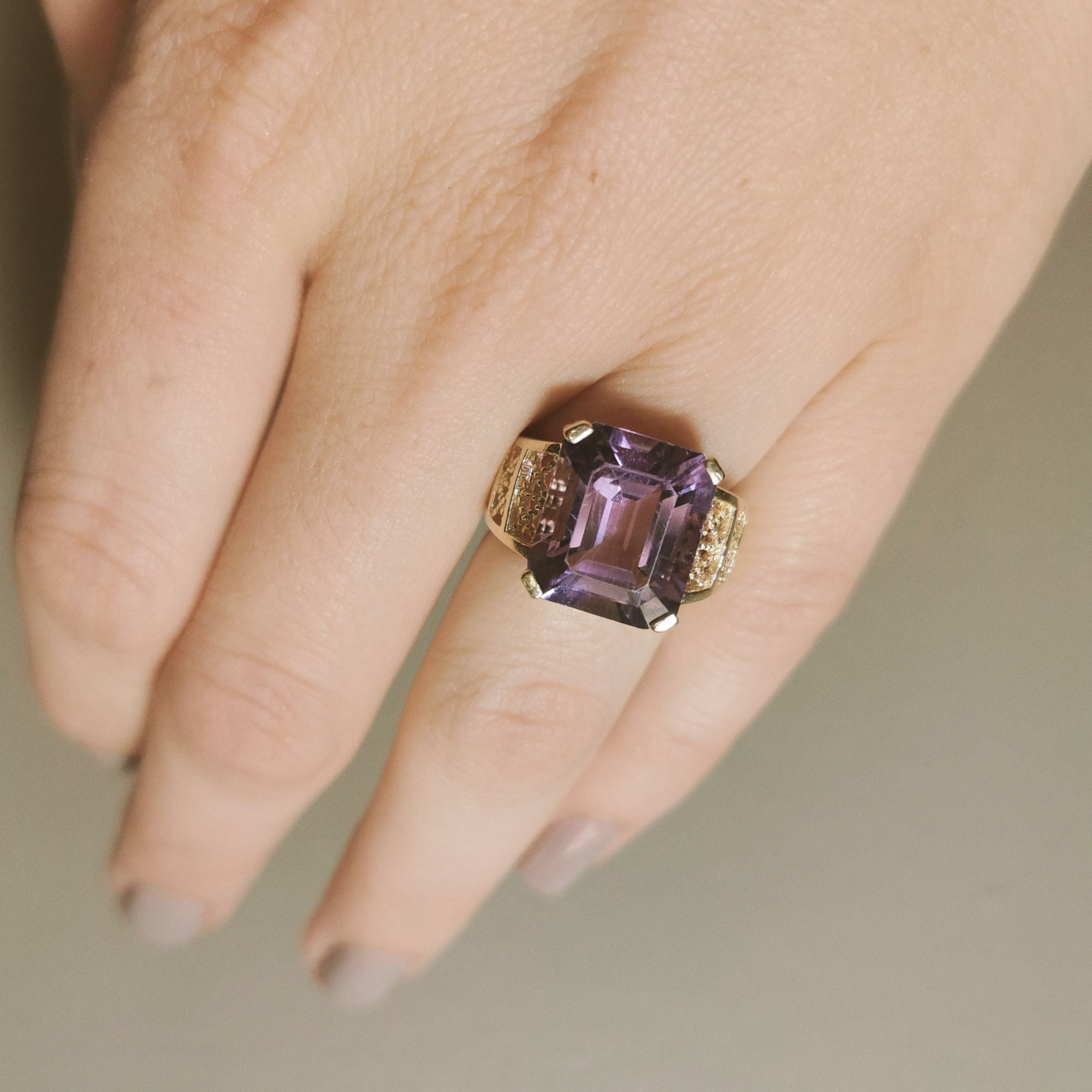 Emerald Cut Amethyst Ring | 10.00ct | SZ 6.5 |