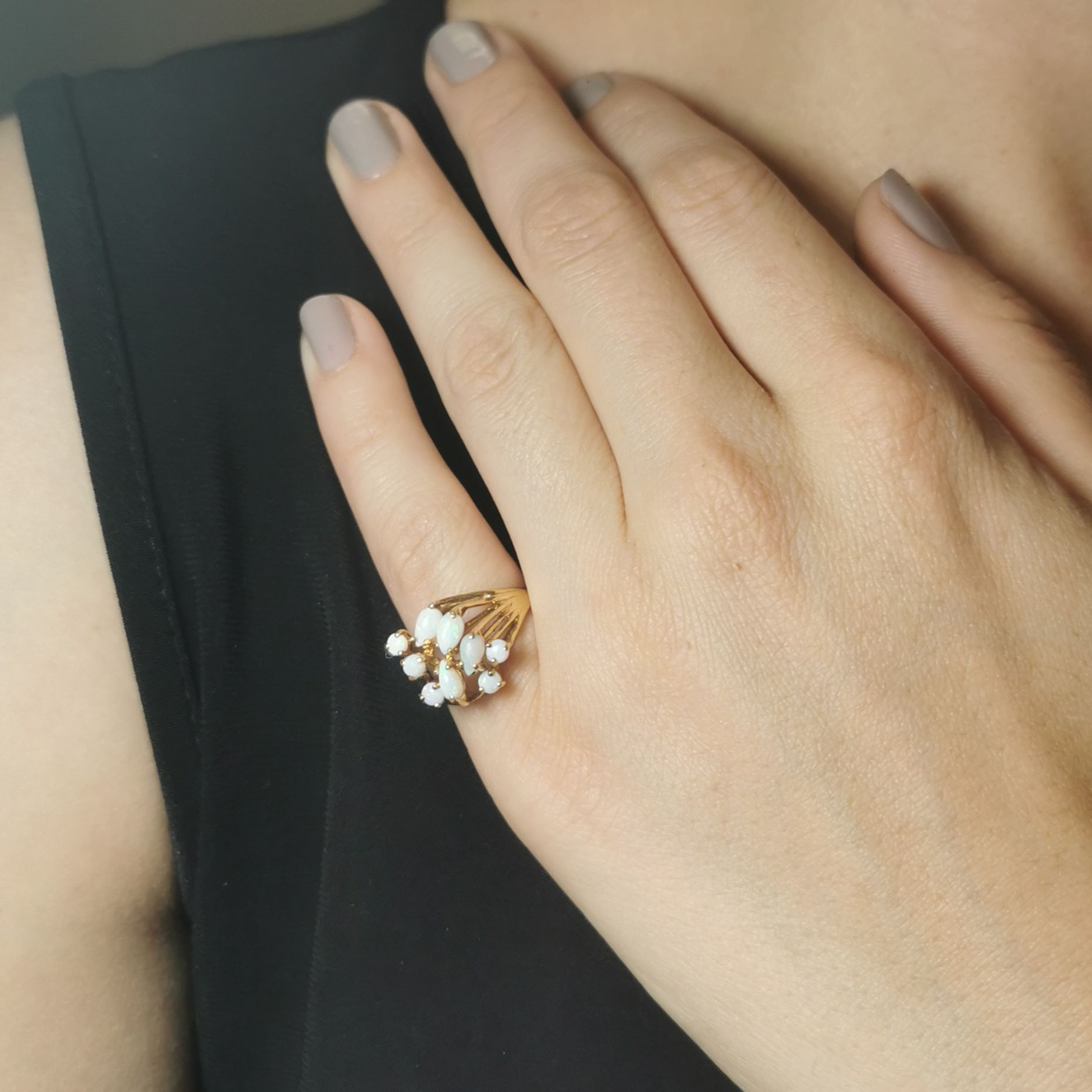 Opal Cluster Ring | 0.88 ctw | SZ 5.75 |