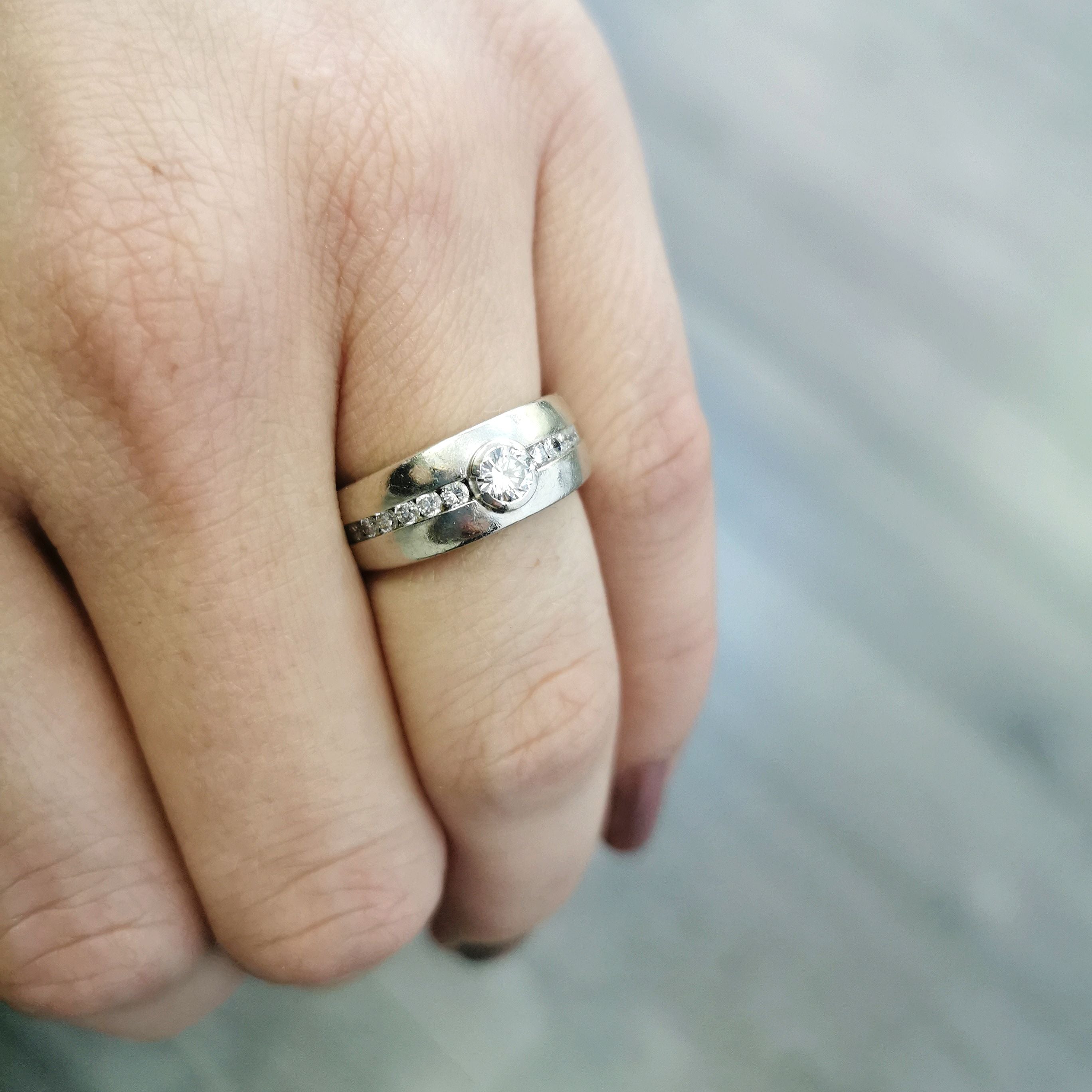 Semi Bezel Set Diamond Engagement Ring | 0.53ctw | SZ 6.5 |