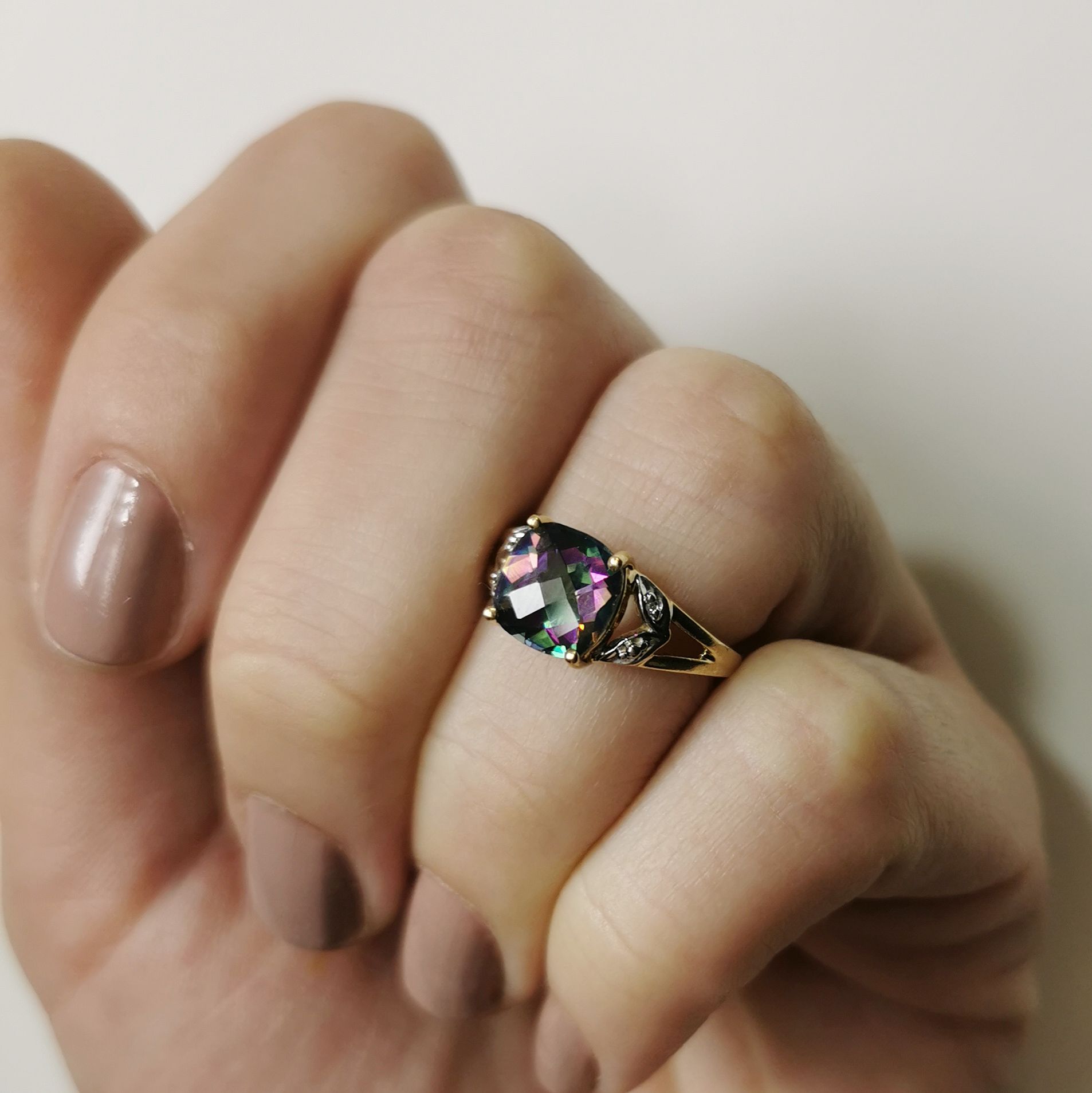 Mystic Topaz and Diamond Ring | 2.40ct 0.01ct | SZ 5