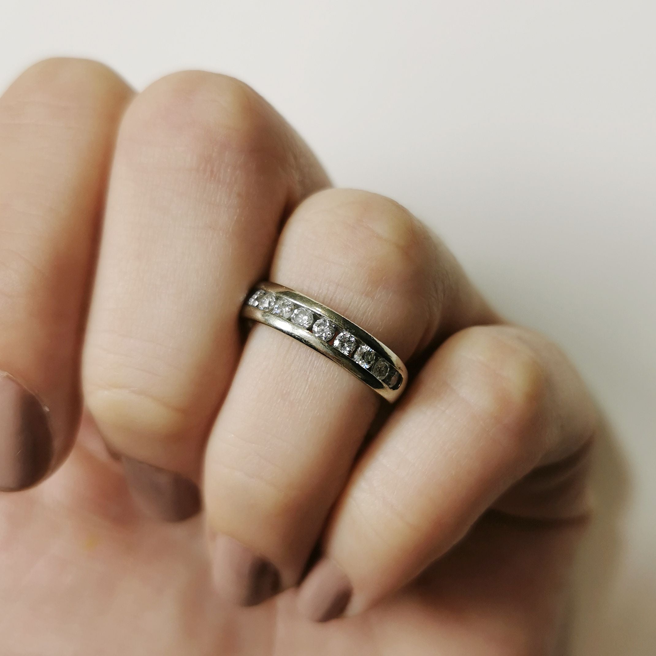 White Gold Diamond Semi Eternity Ring | 0.42ctw | SZ 5.5 |