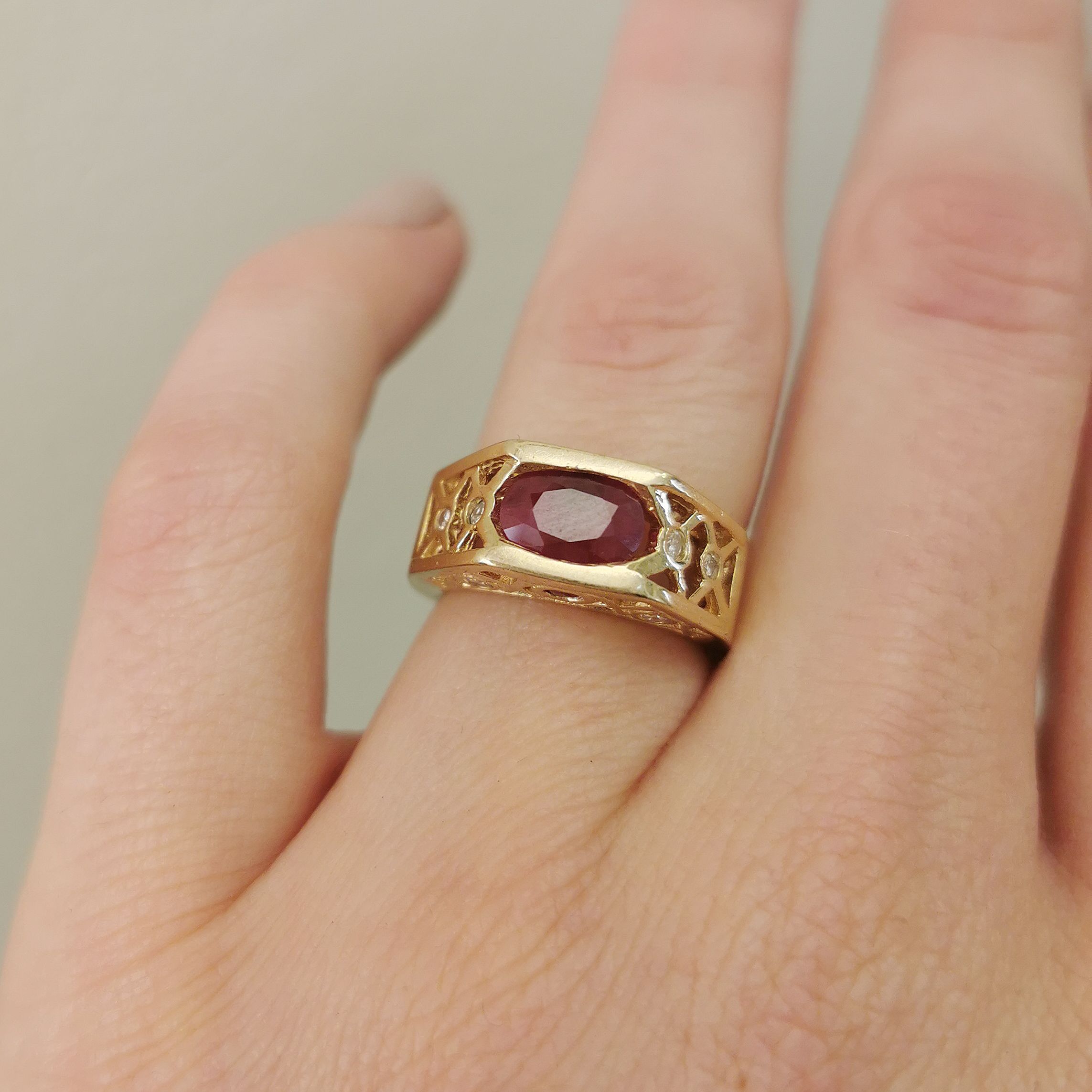 Ruby & Diamond Lattice Ring | 0.16ctw, 1.00ctw | SZ 6 |