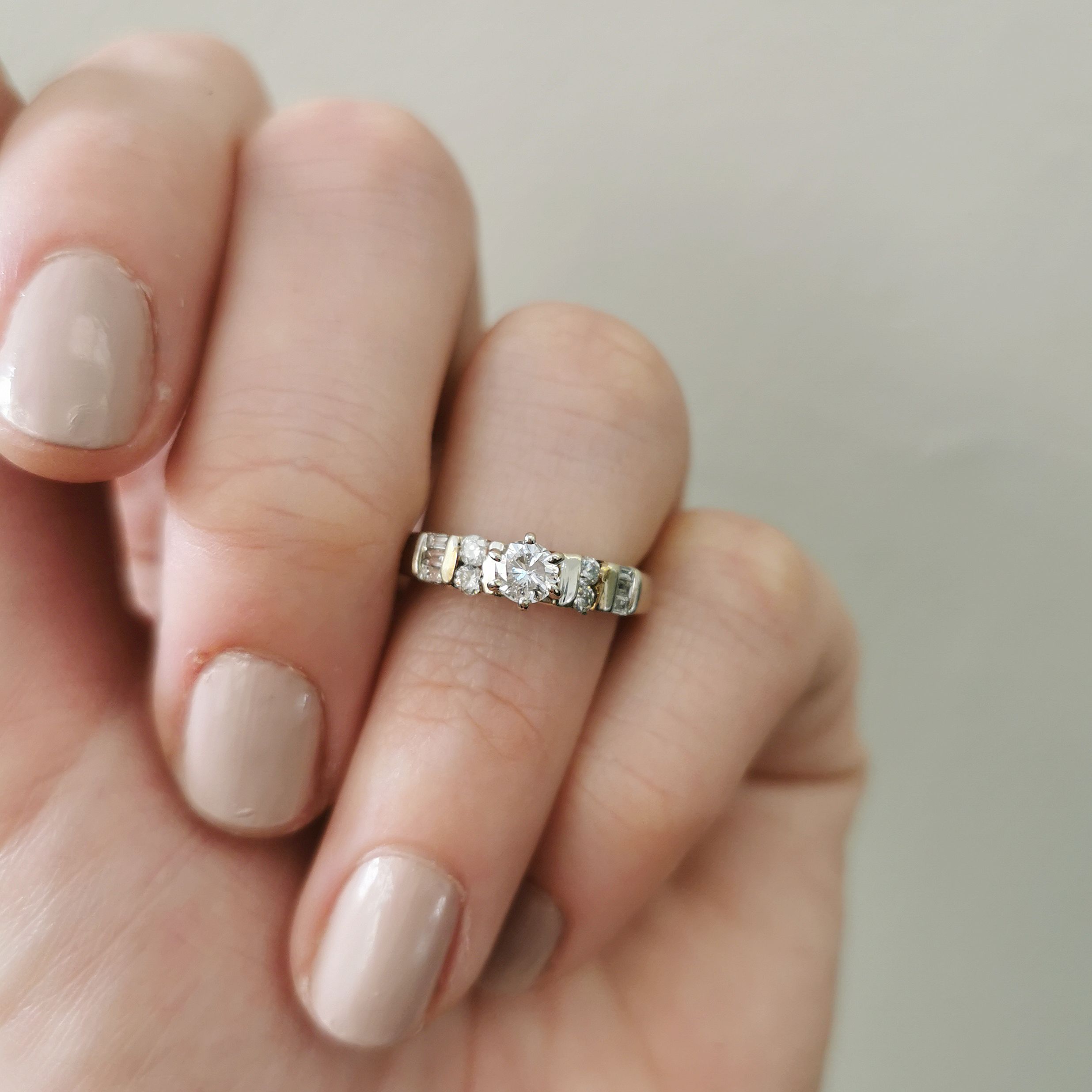 High Set Diamond Engagement Ring | 0.46 ctw | SZ 4.75