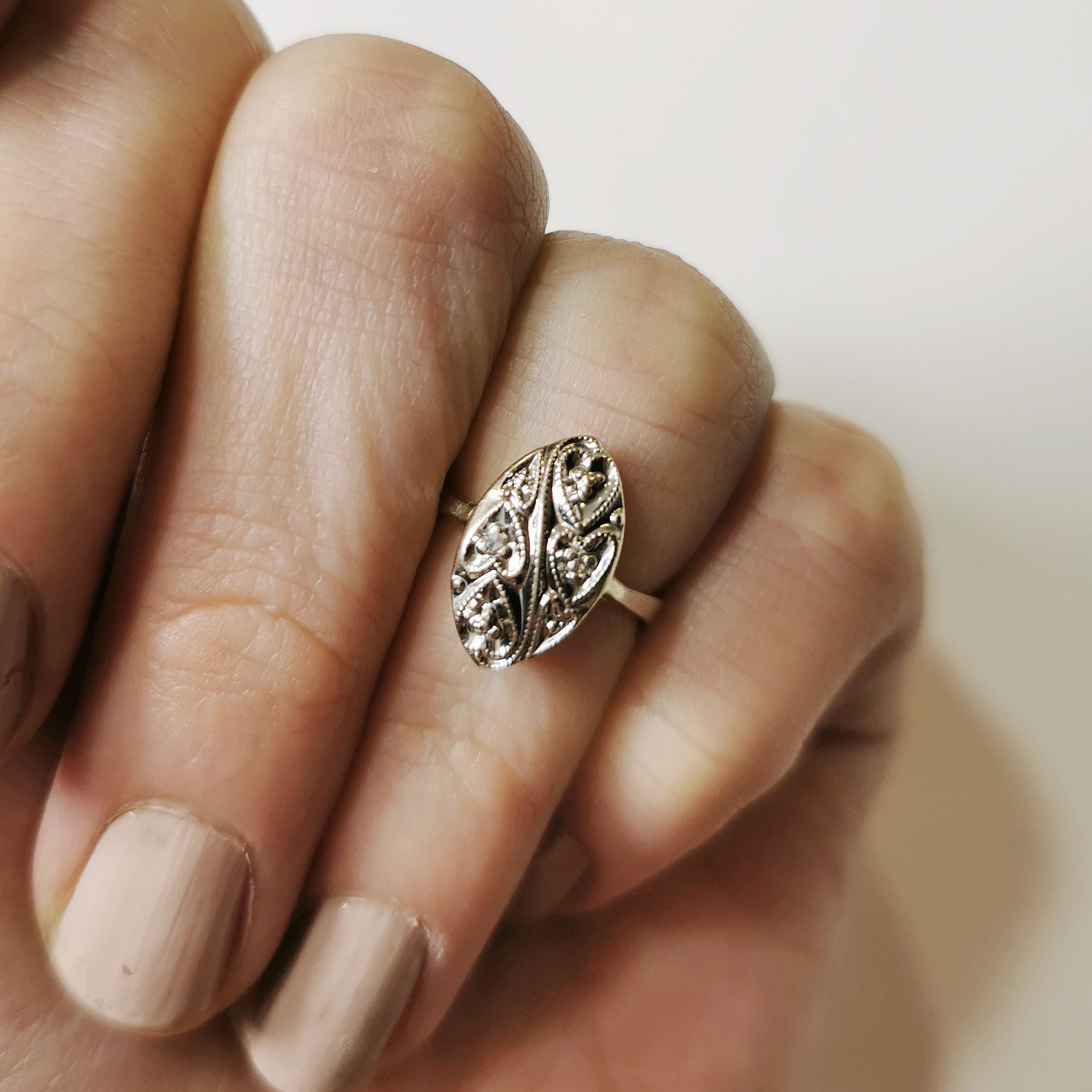 Diamond & Milgrain Heart Ring | 0.02ctw | SZ 3.75 |