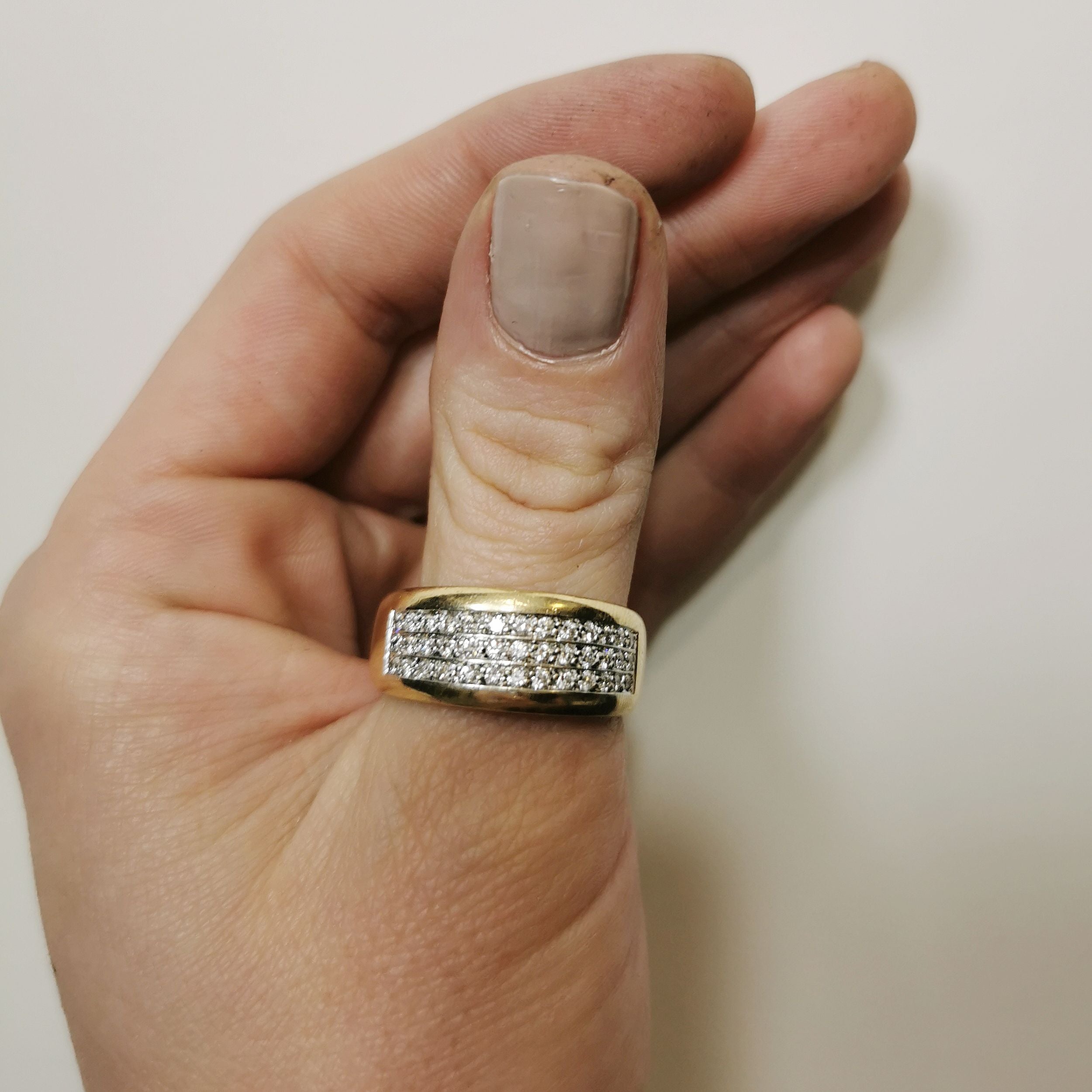 Bague à plusieurs rangs de diamants | 0,75 ct au total | Taille 11,5 |