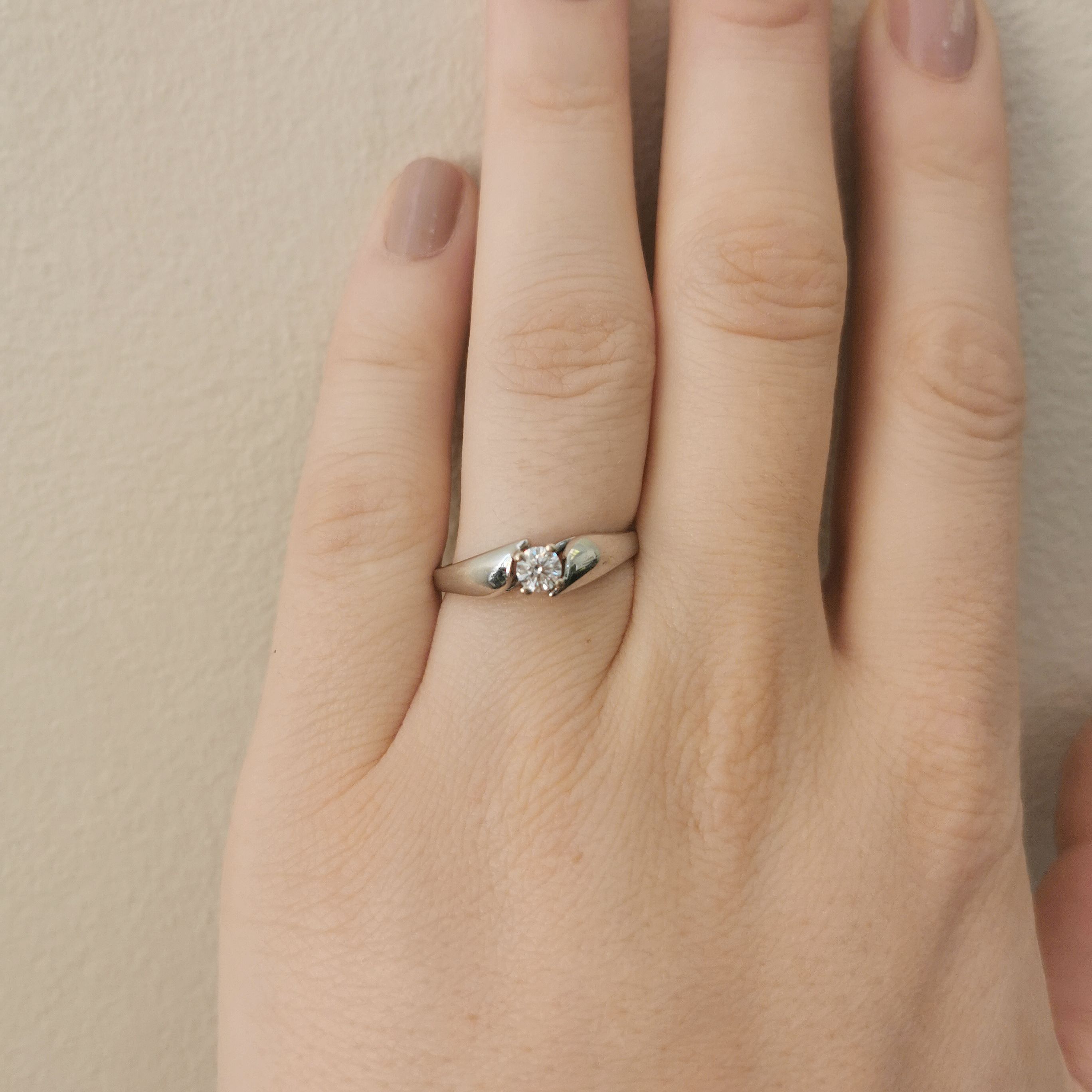 Solitaire Bypass Engagement Ring | 0.22ct | SZ 8.75 |