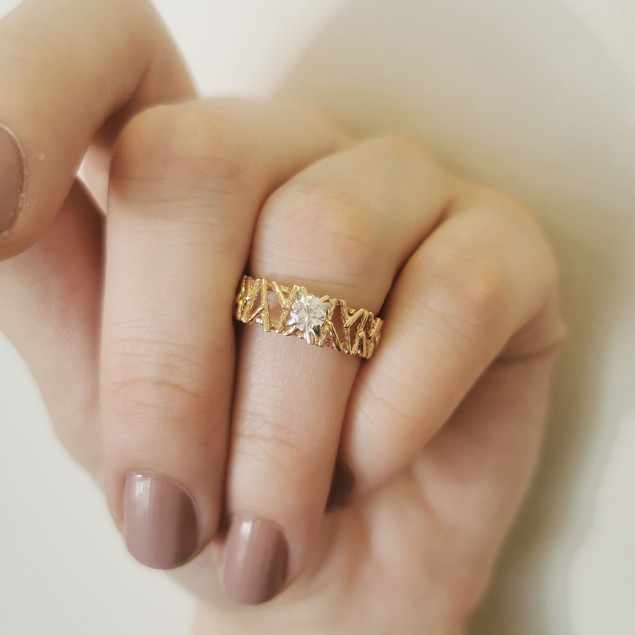 Twiggy Solitaire Diamond Ring | 0.22ct | SZ 5.75 |