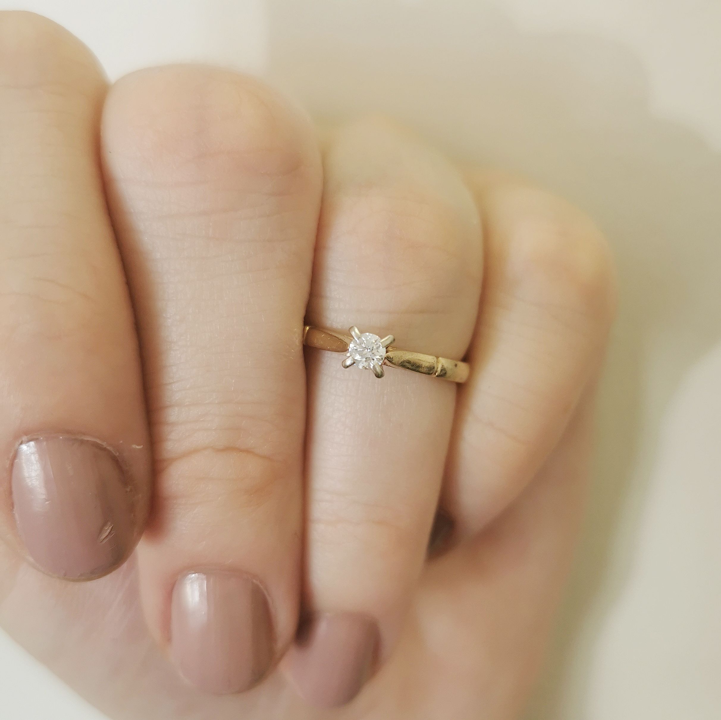 High Set Solitaire Diamond Ring | 0.12ct | SZ 6 |