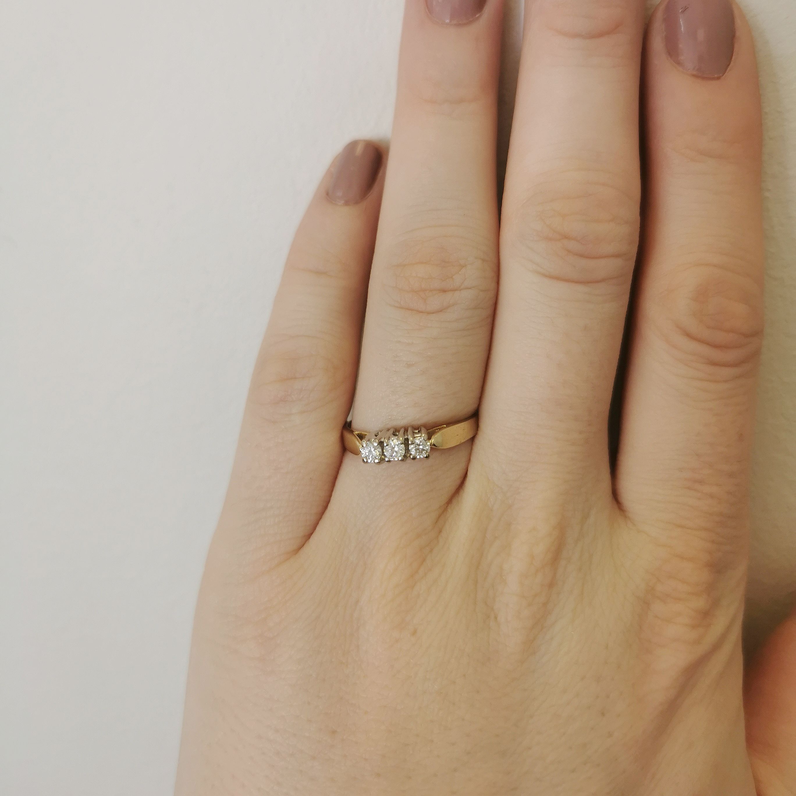 Bague trois diamants | 0,20 ct au total | Taille 7,75 |