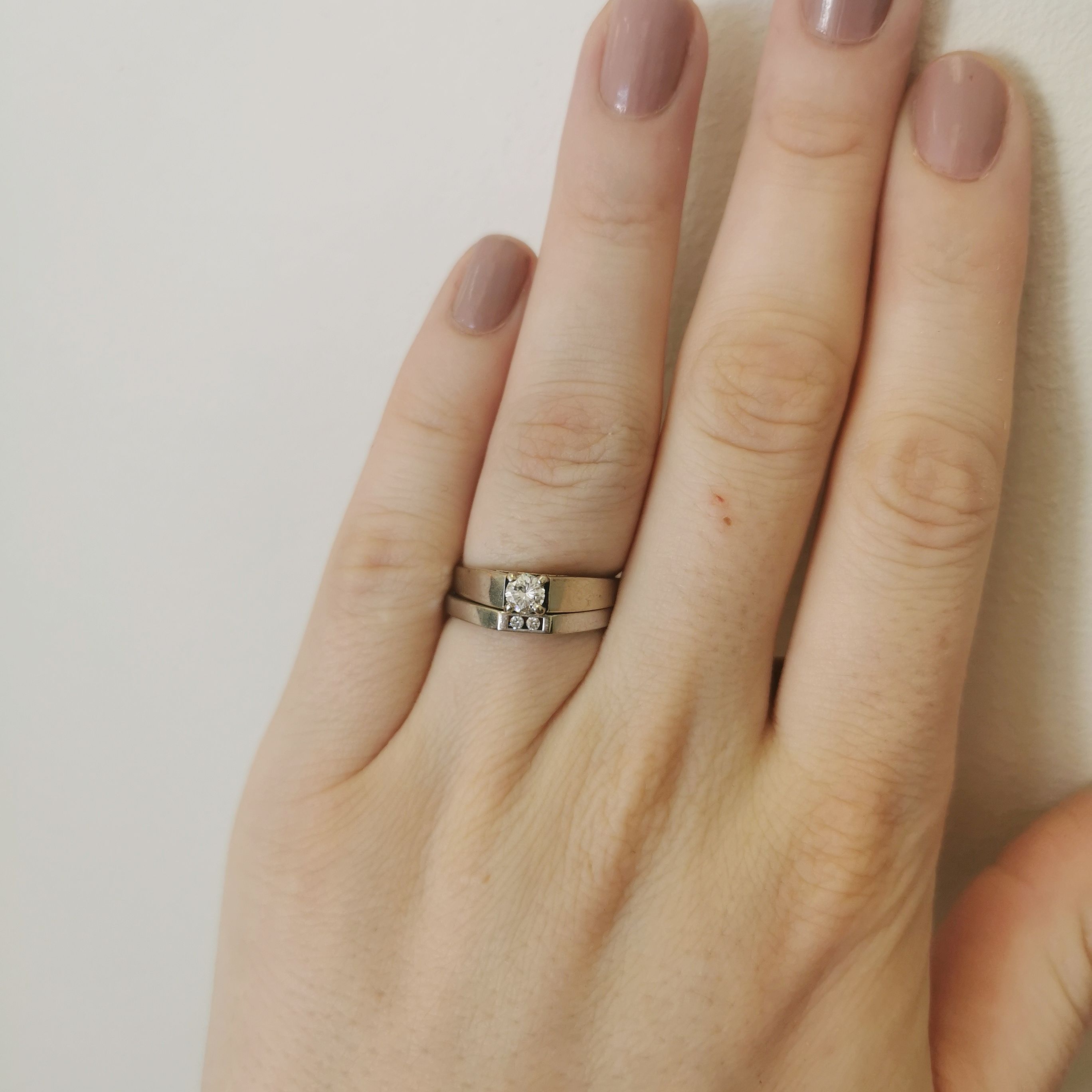 Solitaire Diamond Wedding Set | 0.27ctw | SZ 6.75 |