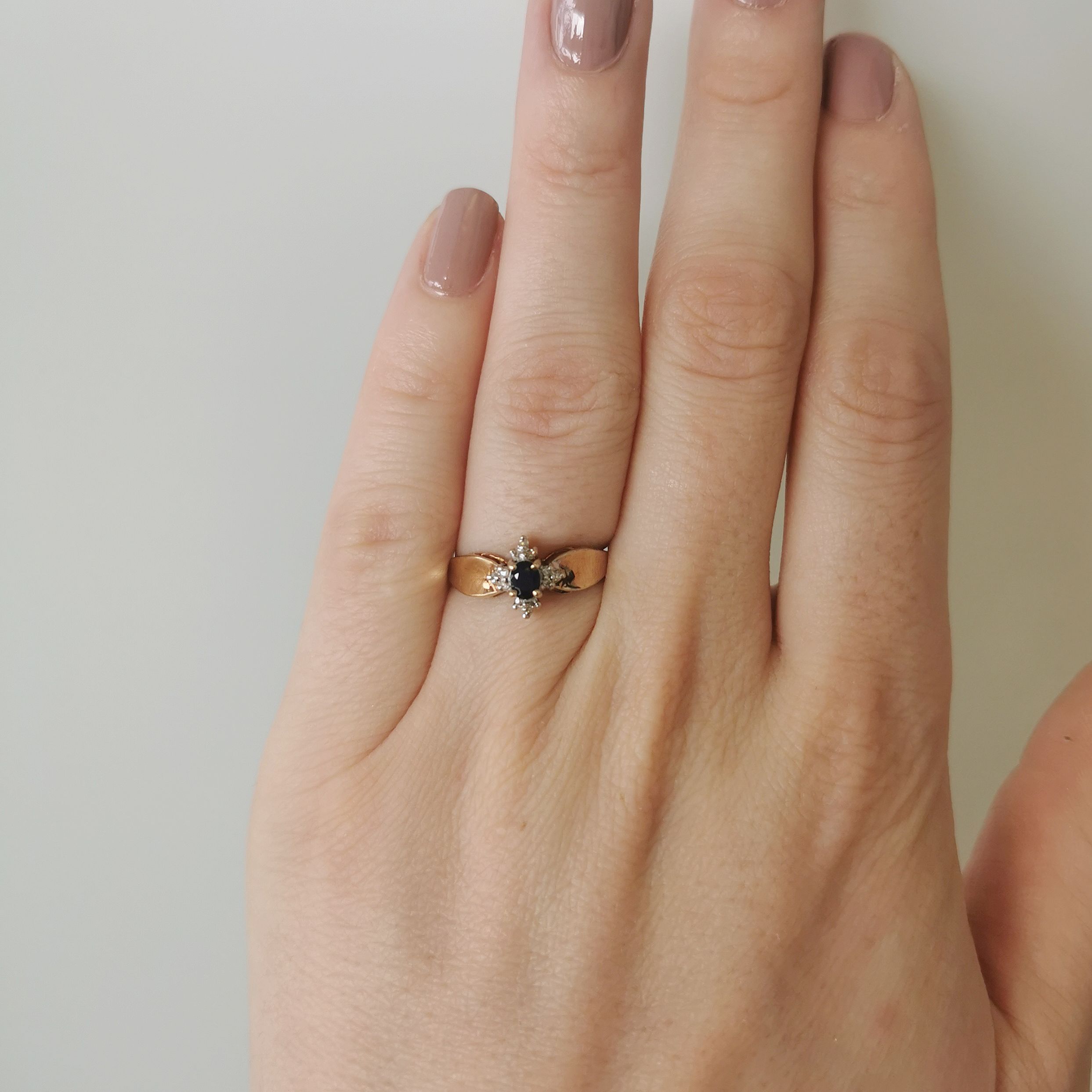 Sapphire & Diamond Halo Ring | 0.04ctw, 0.22ct | SZ 6.5 |