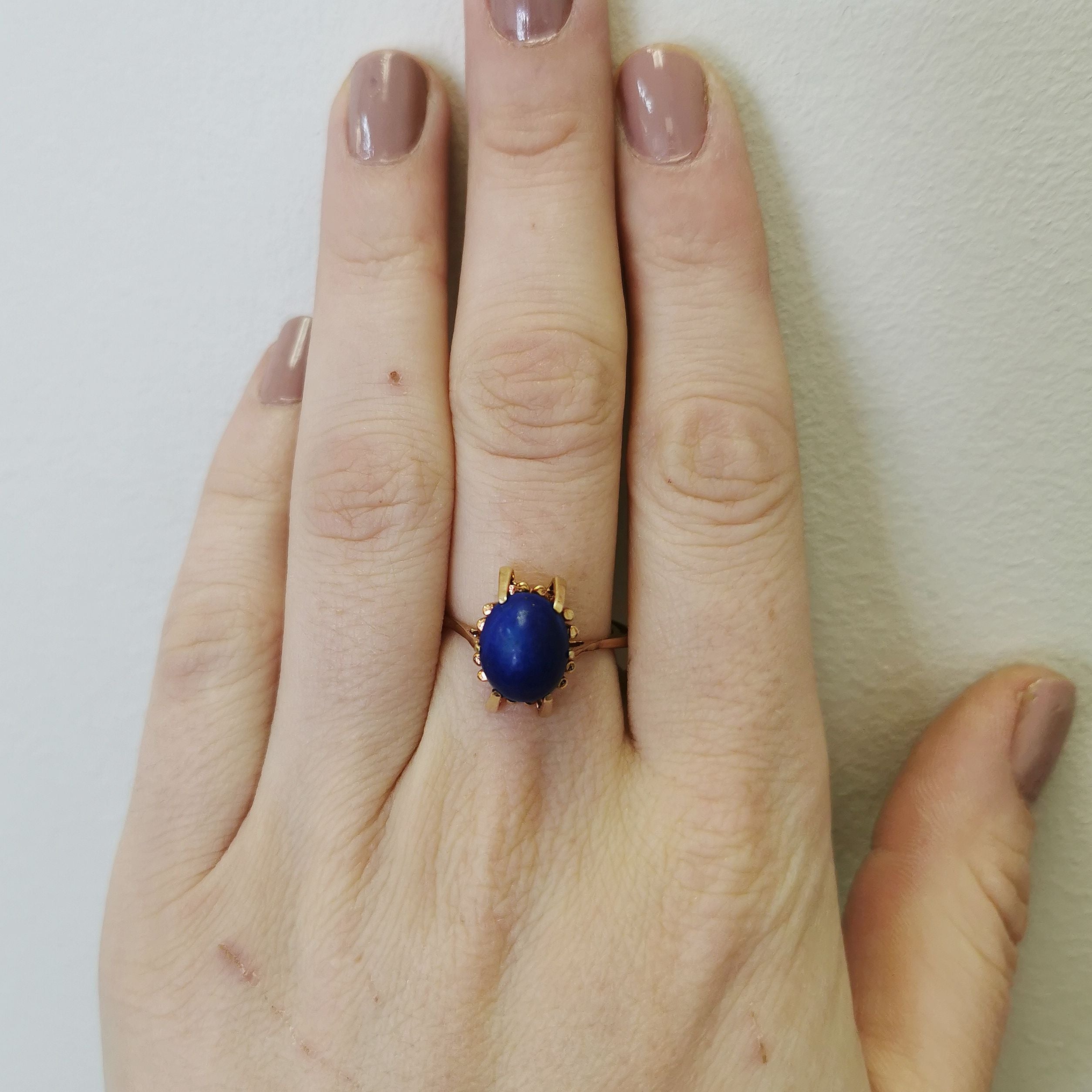 Lapis Lazuli Cabochon Ring | 3.50ct | SZ 8.75 |