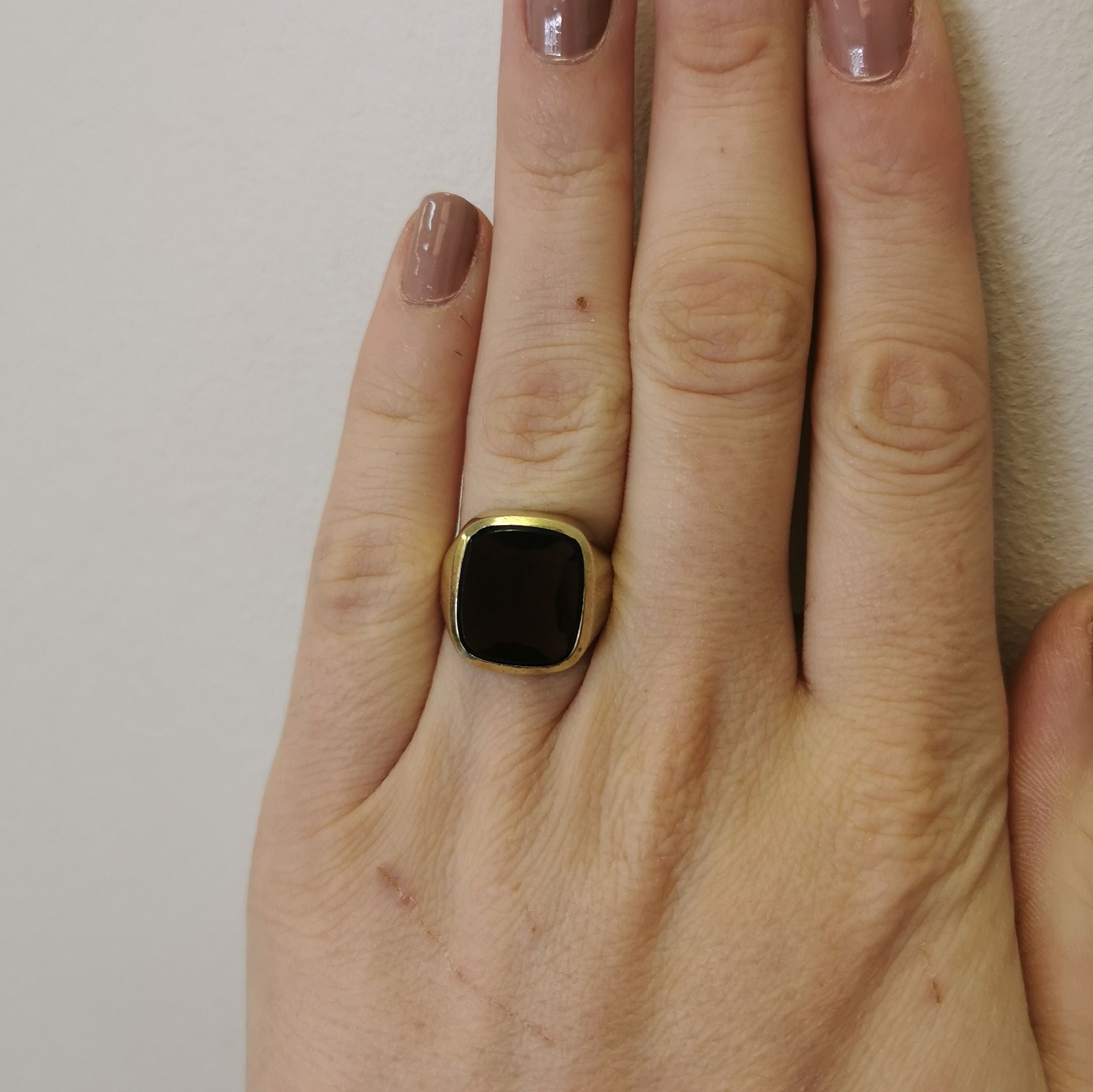 Cushion Smokey Quartz Signet Ring | 5.14 ct | SZ 7 |