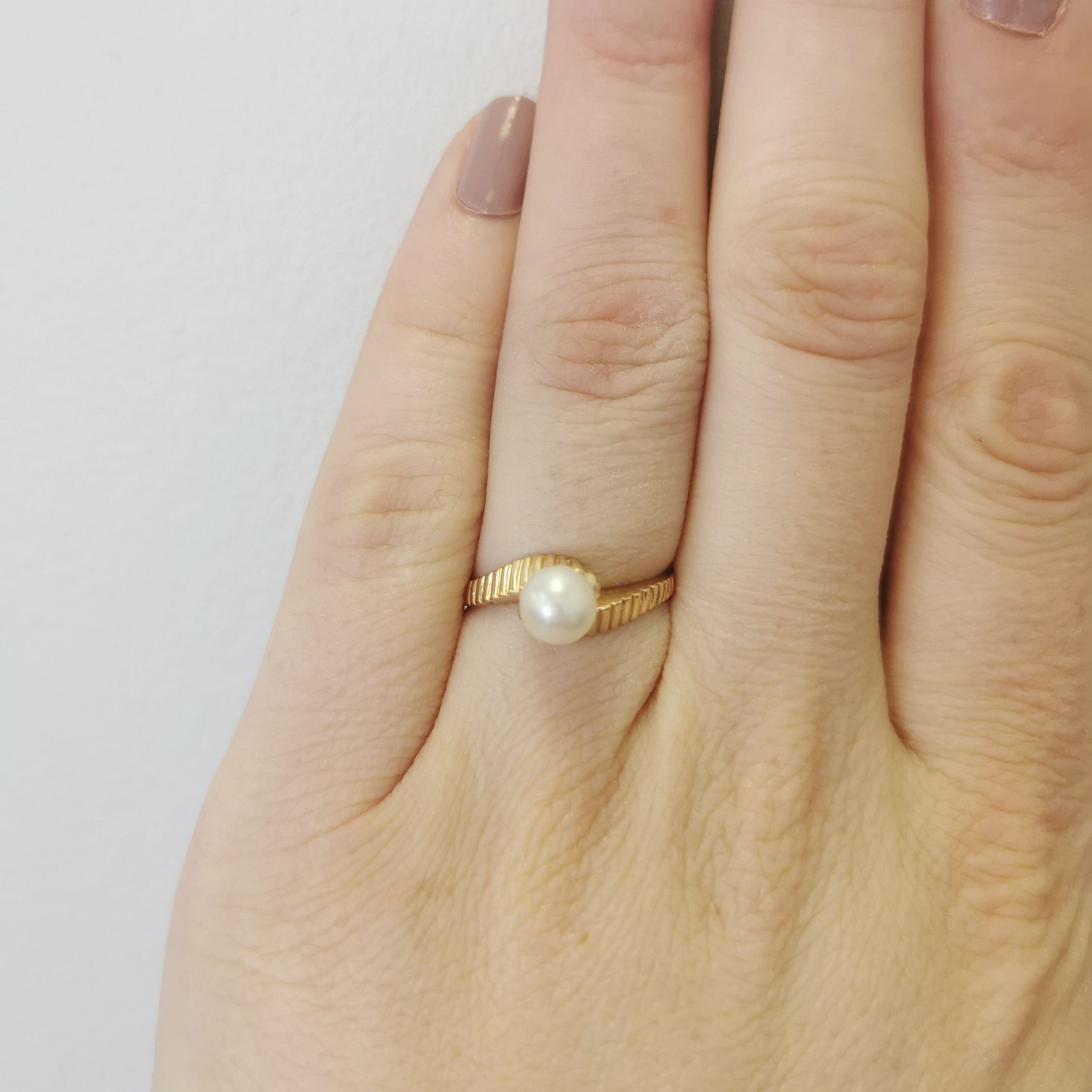 Solitaire Pearl Textured Bypass Ring | 1.50ct | SZ 6.5 |