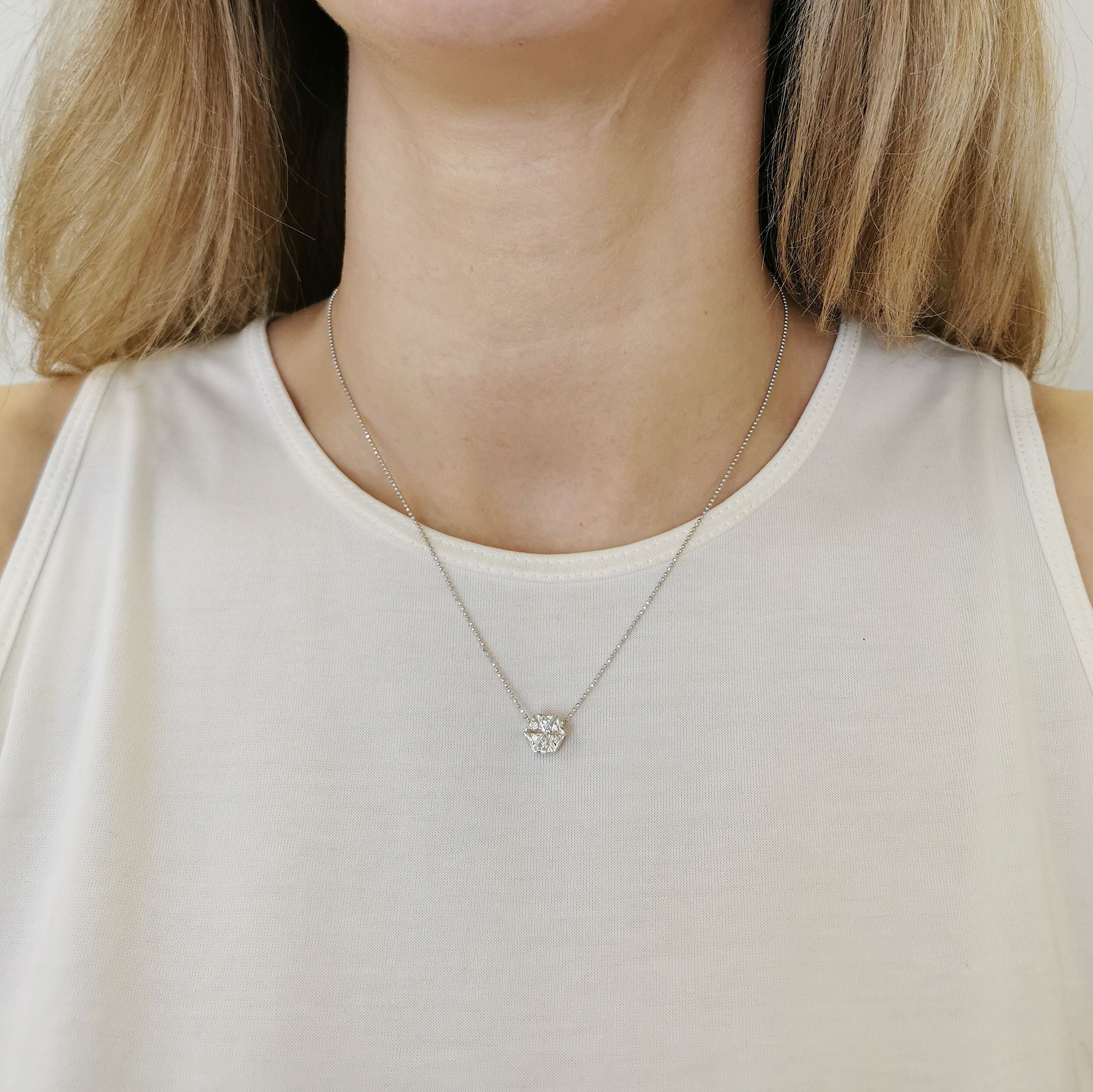 Diamond Hexagon Necklace | 0.04ctw | 16" |