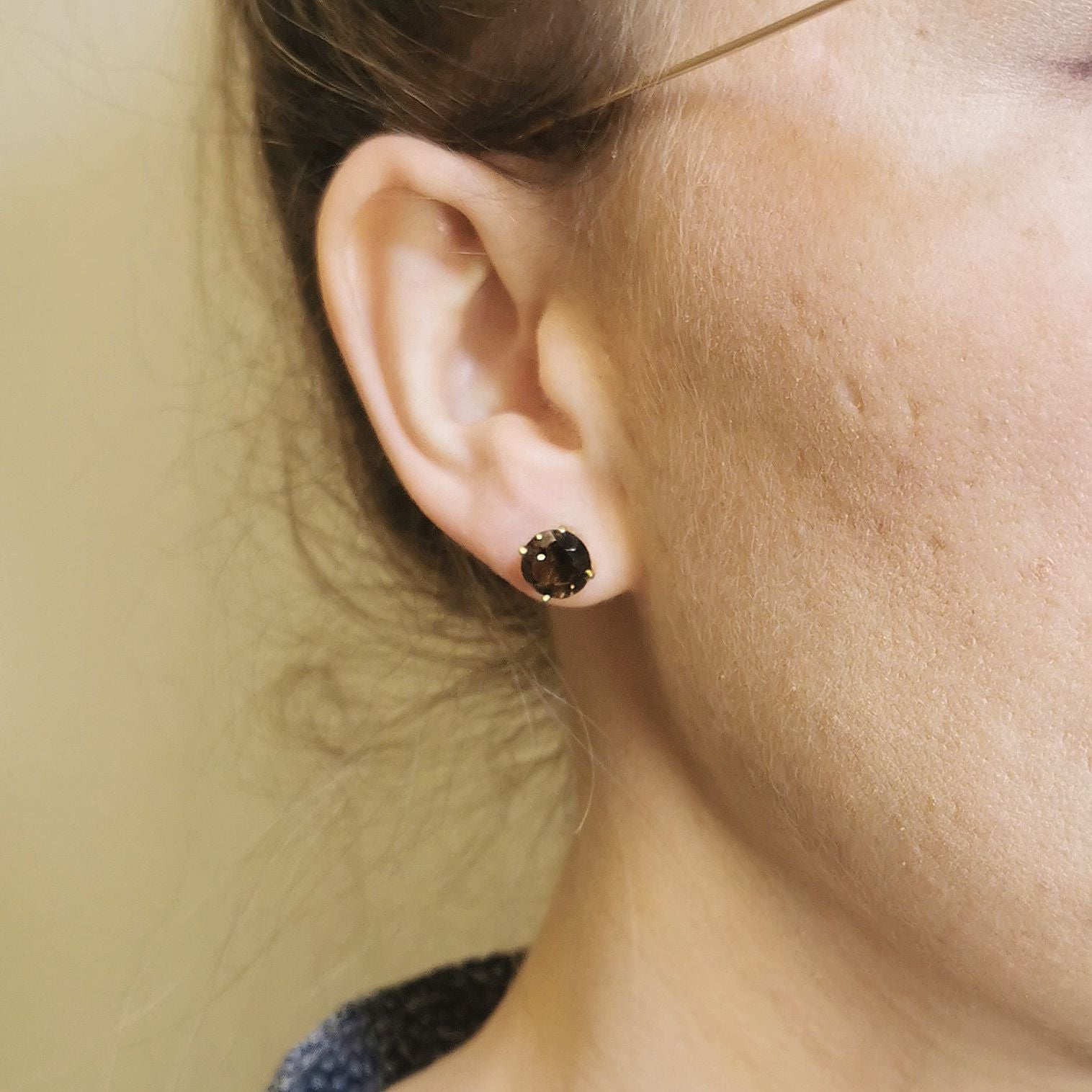 Smoky Quartz Stud Earrings | 3.60ctw |