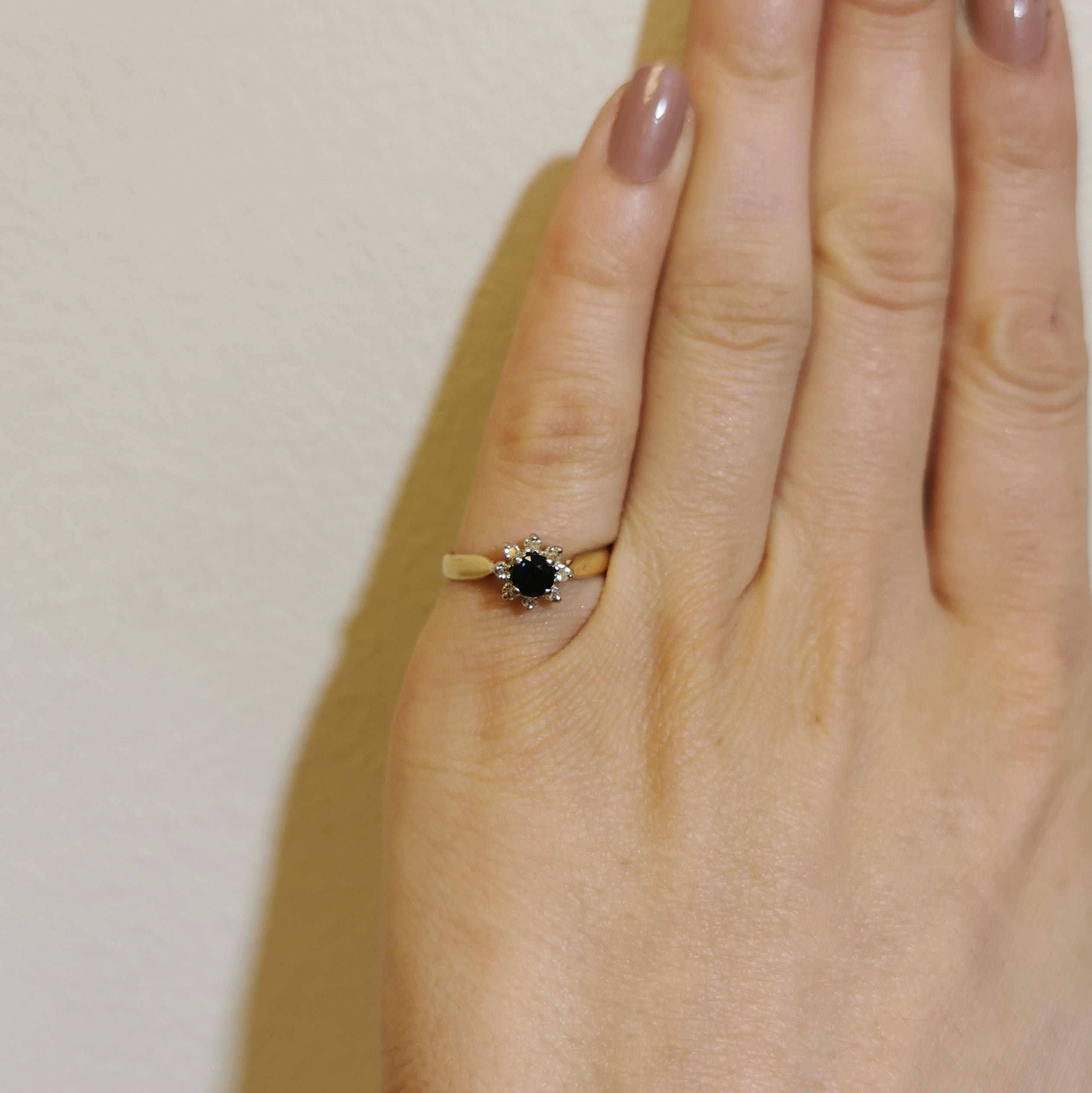 Blue Sapphire & Diamond Cathedral Ring | 0.35ct, 0.07ctw | SZ 5.75 |
