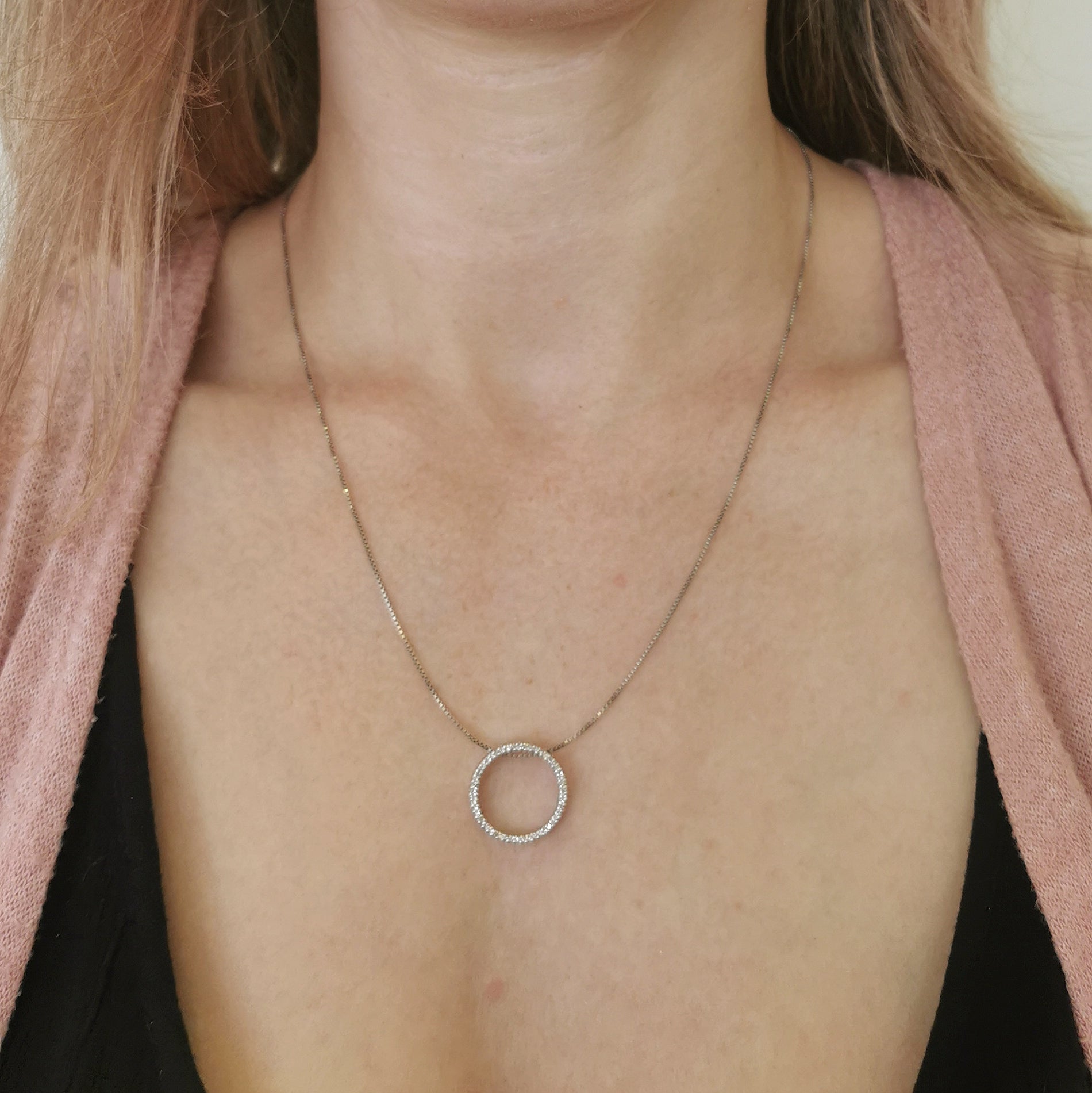 Diamond Eternity Circle Necklace | 0.25ctw | 19" |