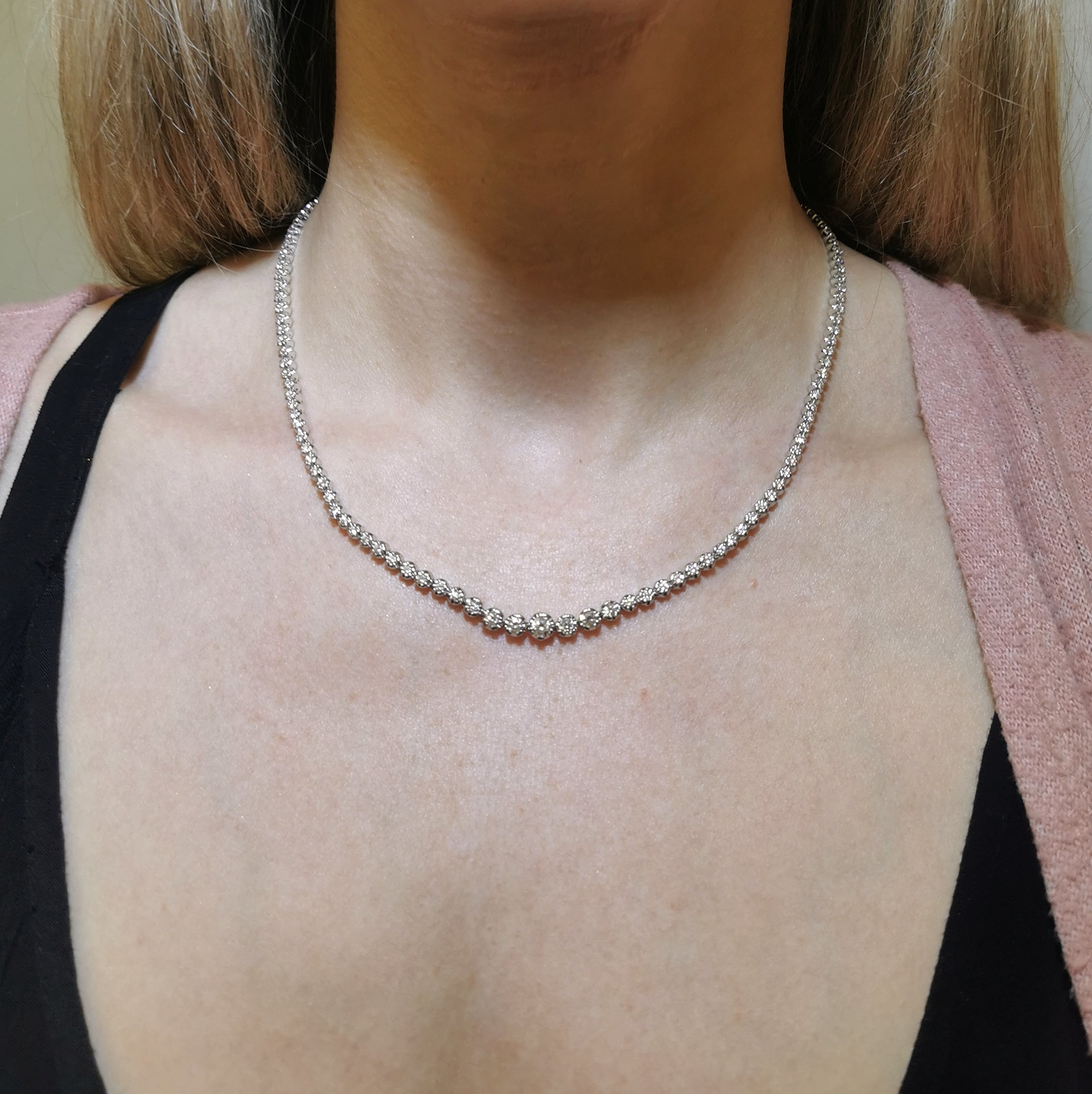 Graduated Diamond Necklace | 3.18ctw | 17" |