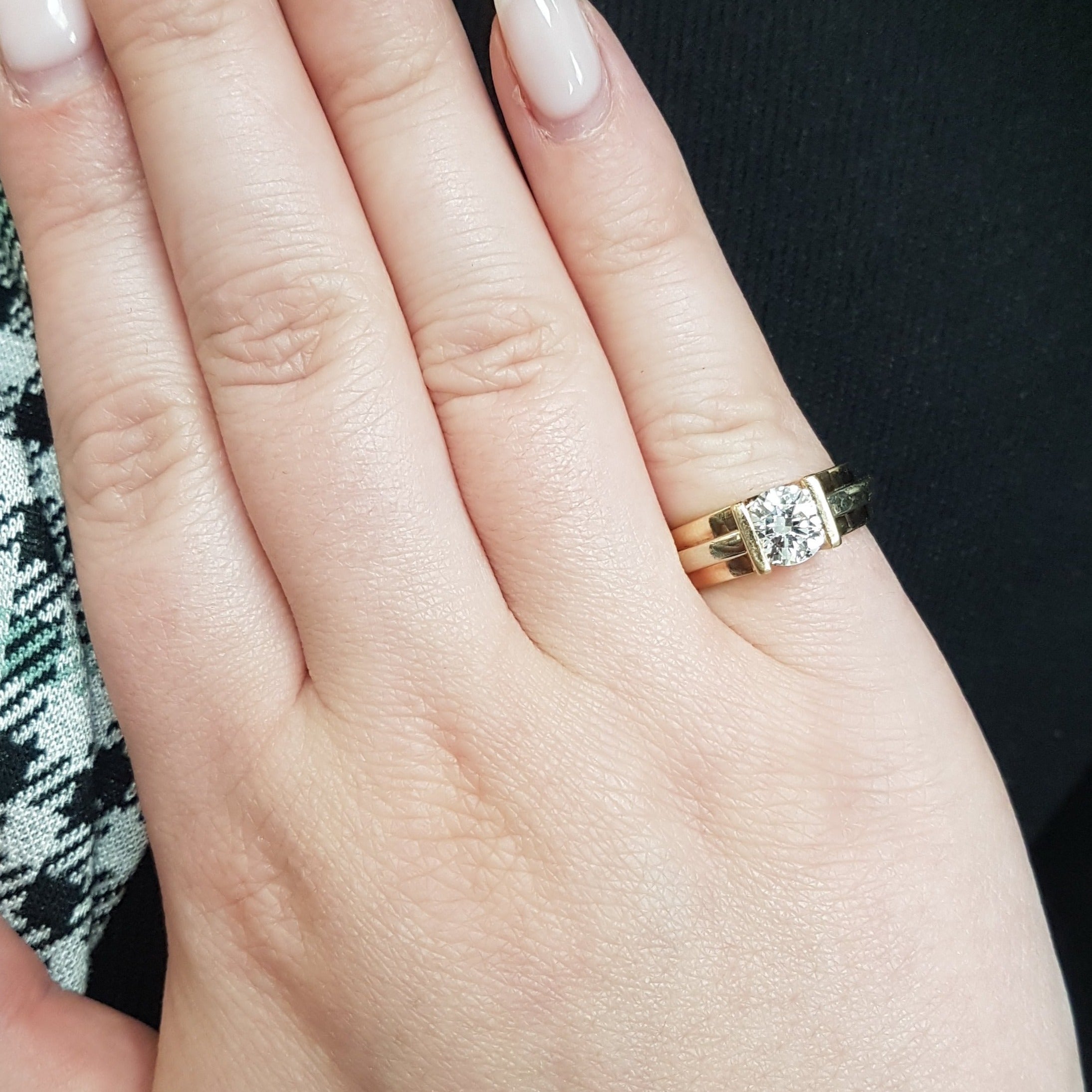 Semi Bezel Set Solitaire Diamond Engagement Ring | 1.00 ct, SZ 5.75 |