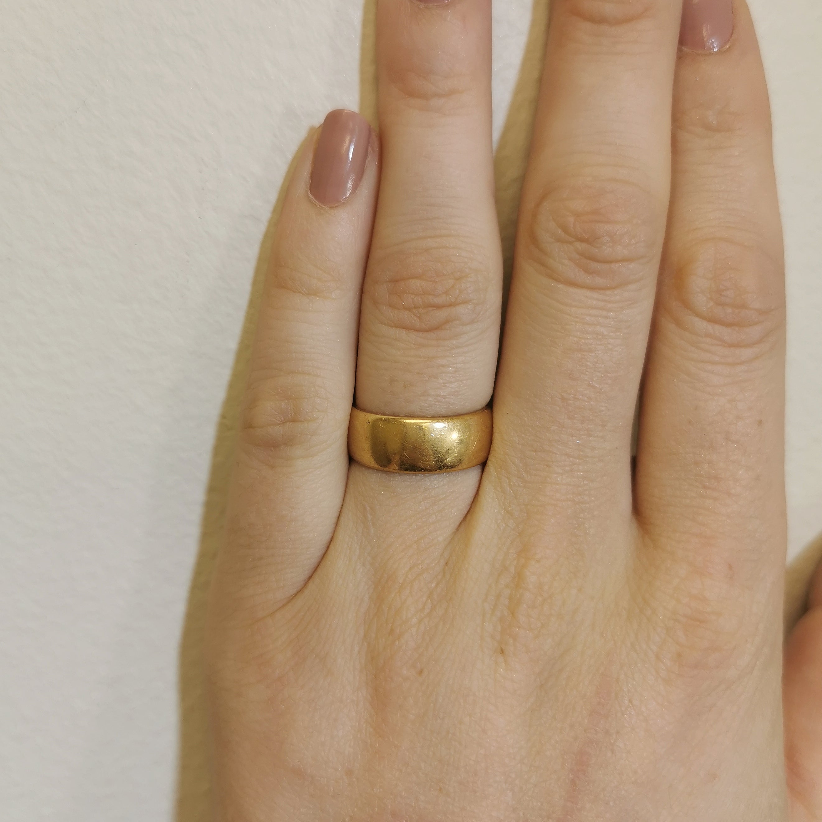 1919 Birmingham Hallmarked Yellow Gold Cigar Band | 7.5mm | SZ 7 |