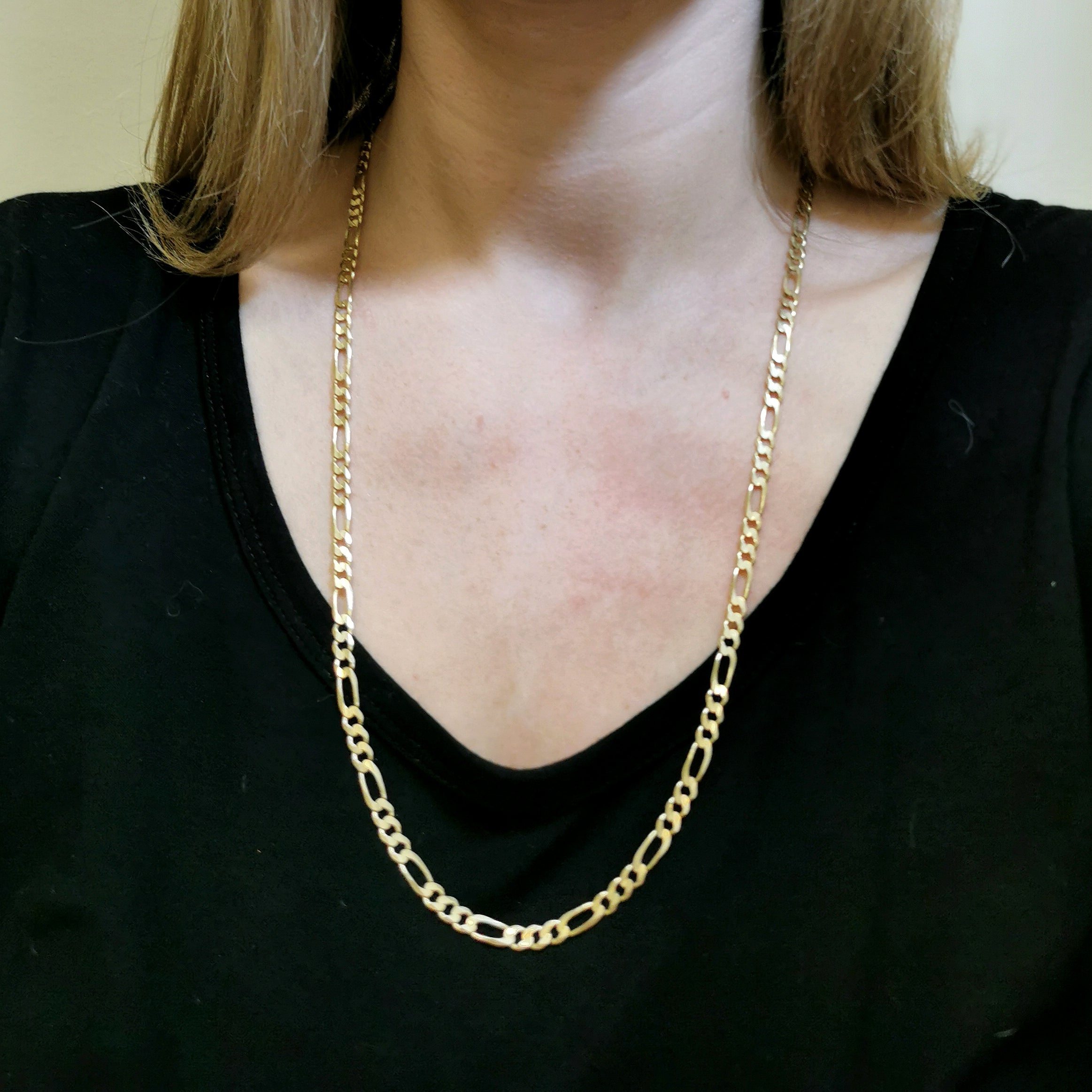 Chaîne Figaro en or jaune 14 carats | 25" |