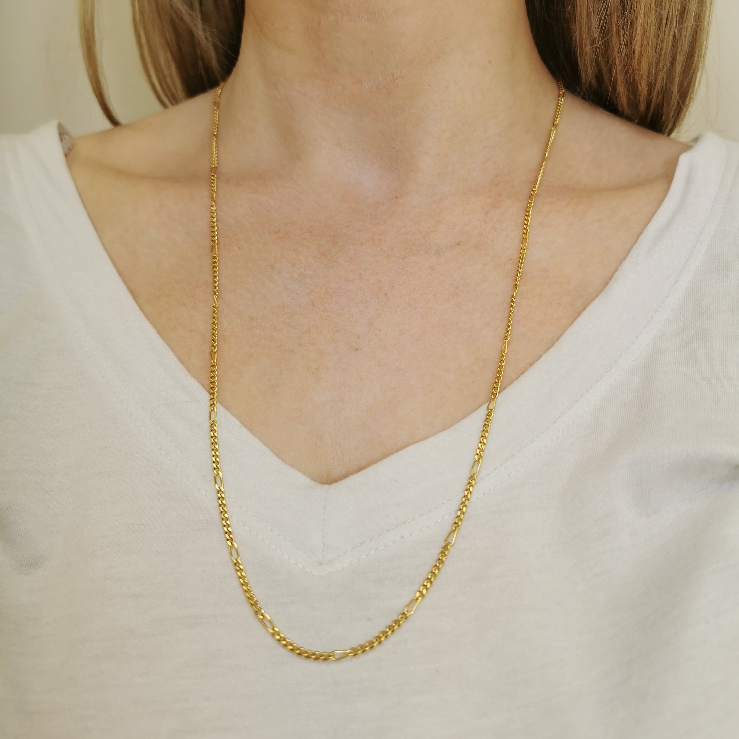 18k Yellow Gold Figaro Chain | 24" |