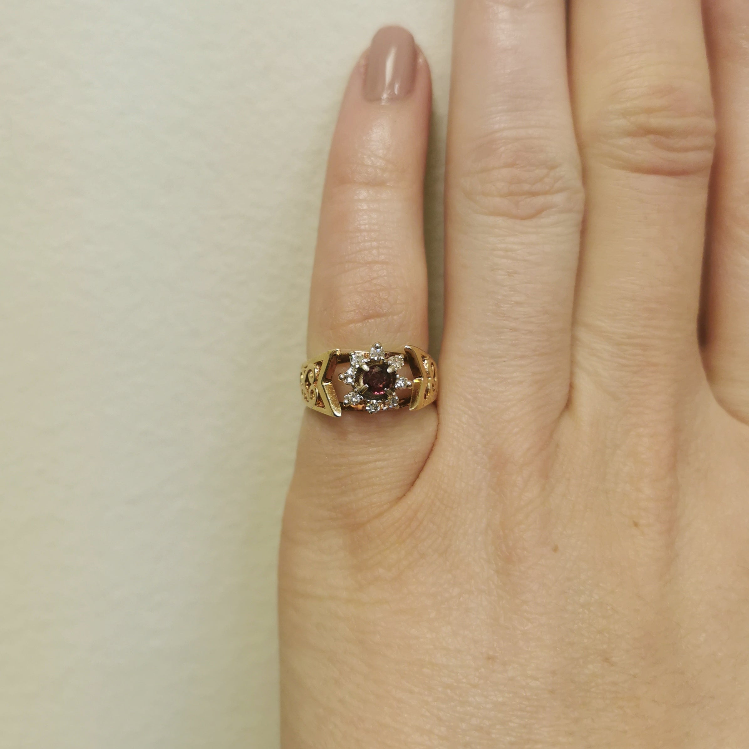 Ruby & Diamond Halo Ring | 0.18ct, 0.12ctw | SZ 3.5 |