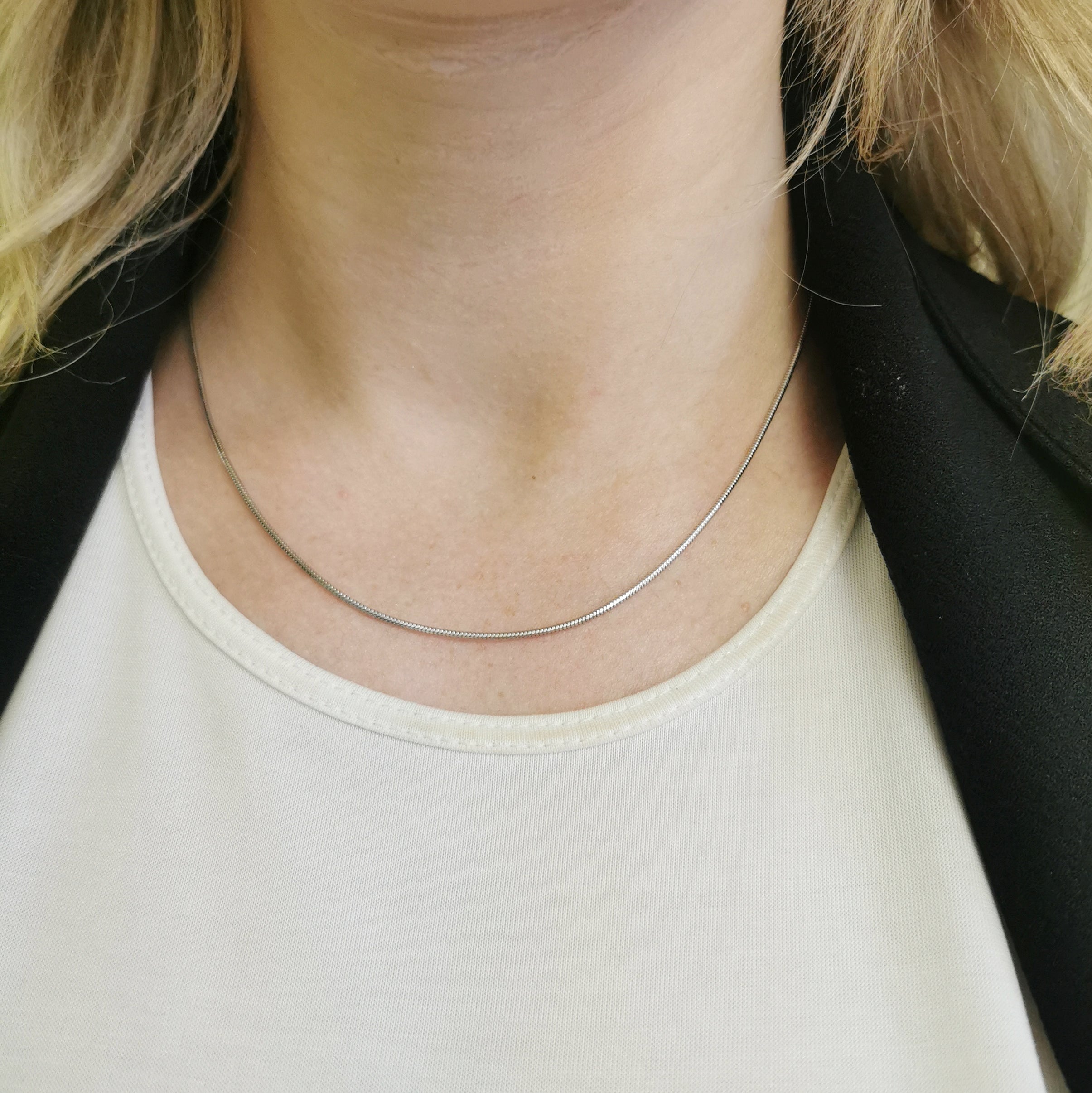 Chaîne serpent en or blanc 18 carats | 16" |