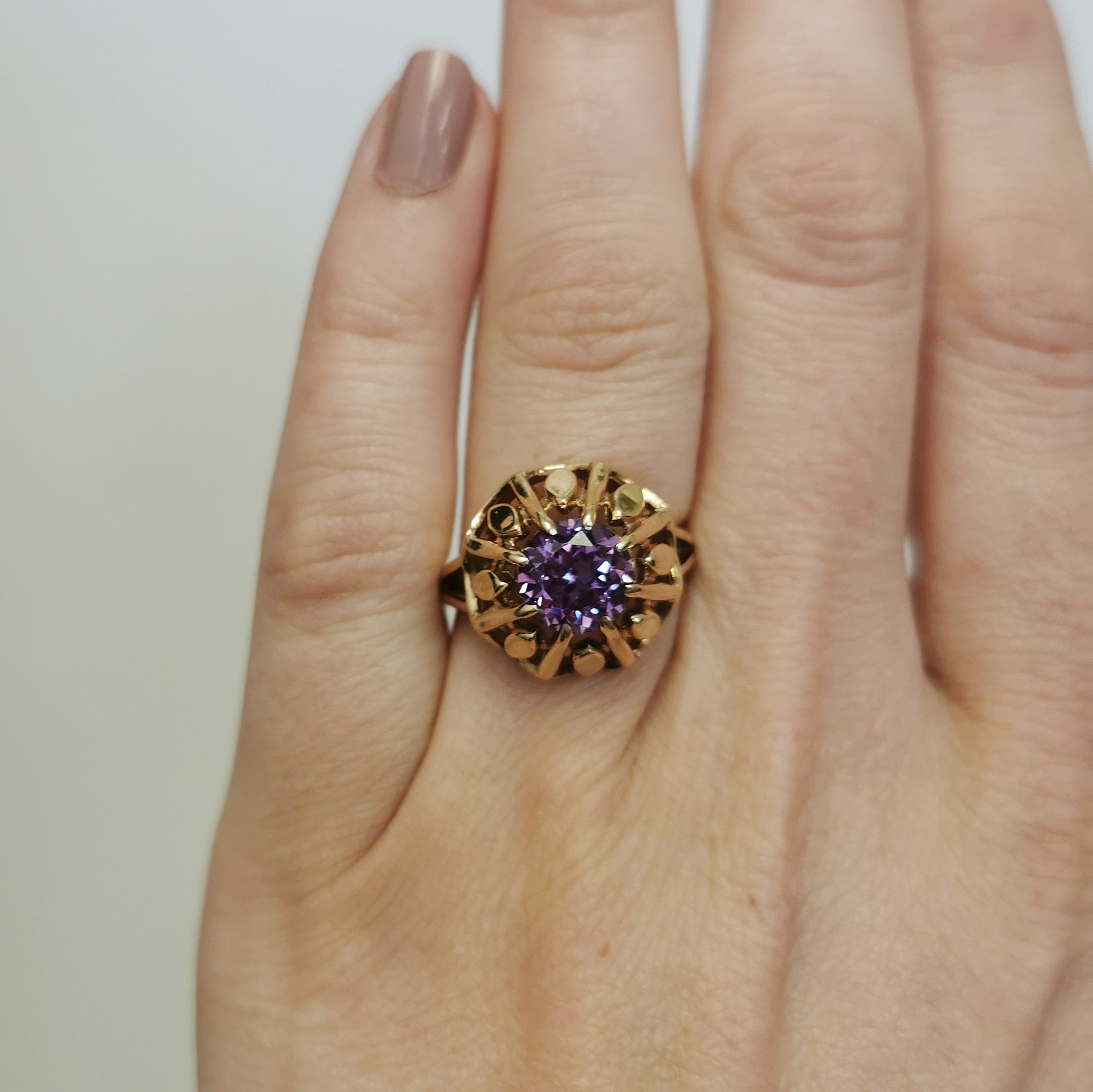 Synthetic Purple Sapphire Cocktail Ring | 2.15ct | SZ 6.25 |