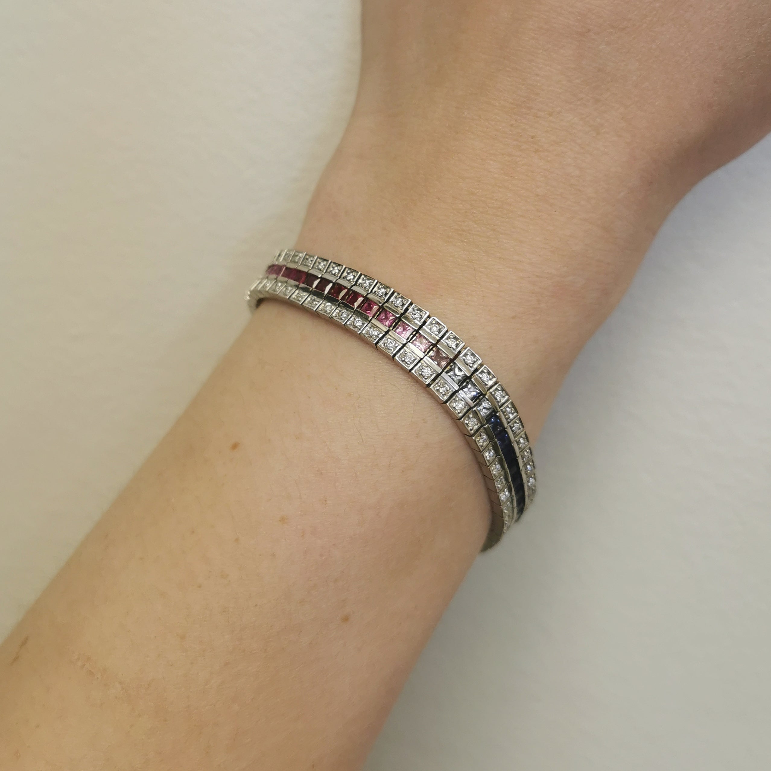 Rainbow Gem & Diamond Bracelet | 5.30ctw, 1.14ctw | 7.5" |