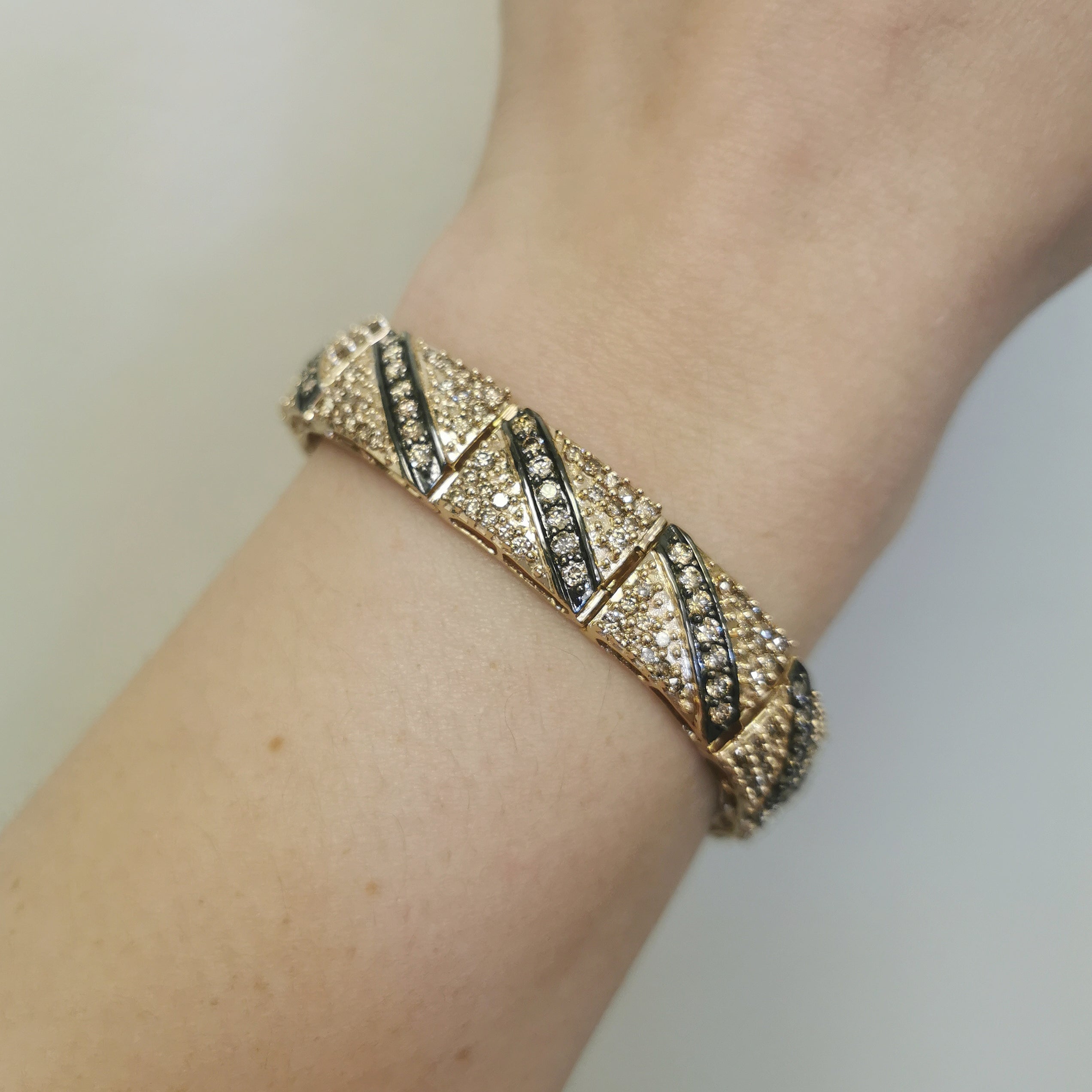 Champagne Diamond Link Bracelet | 6.65ctw | 7" |