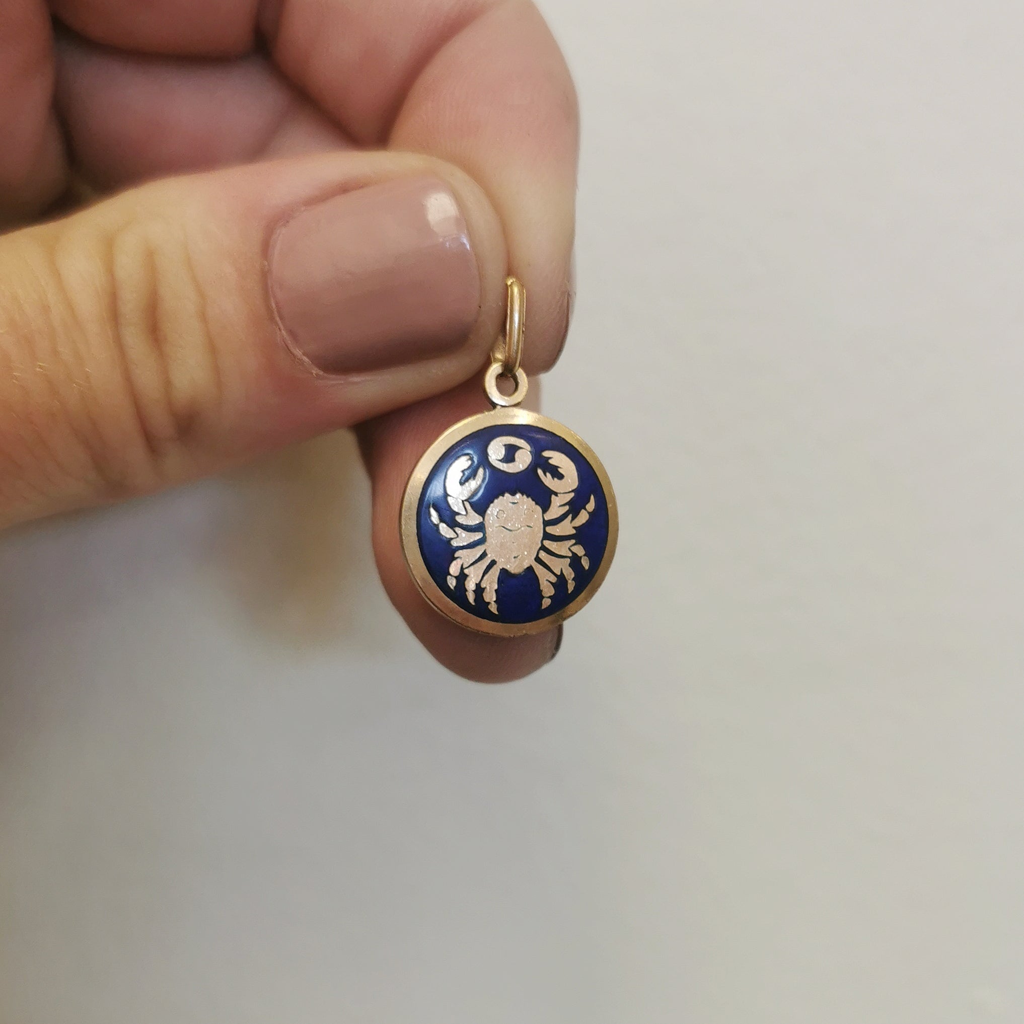Enamel Cancer Zodiac Pendant |