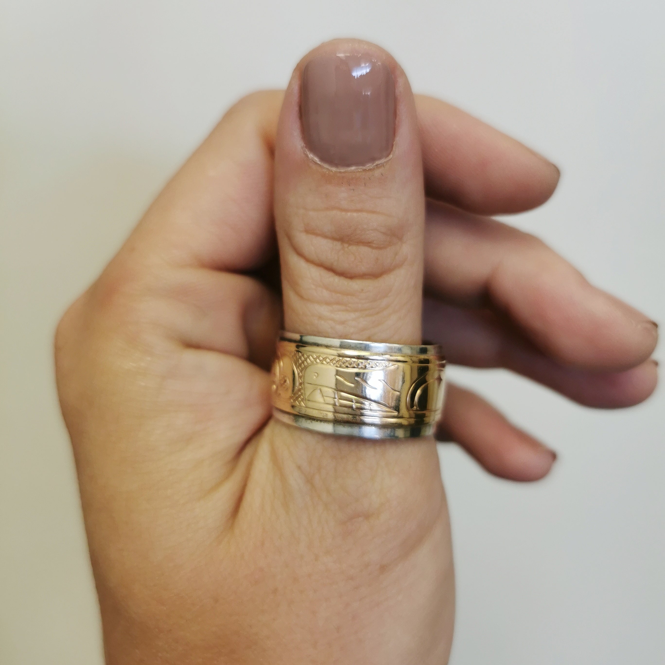 Two Tone Indigenous Art Ring | SZ 13 |