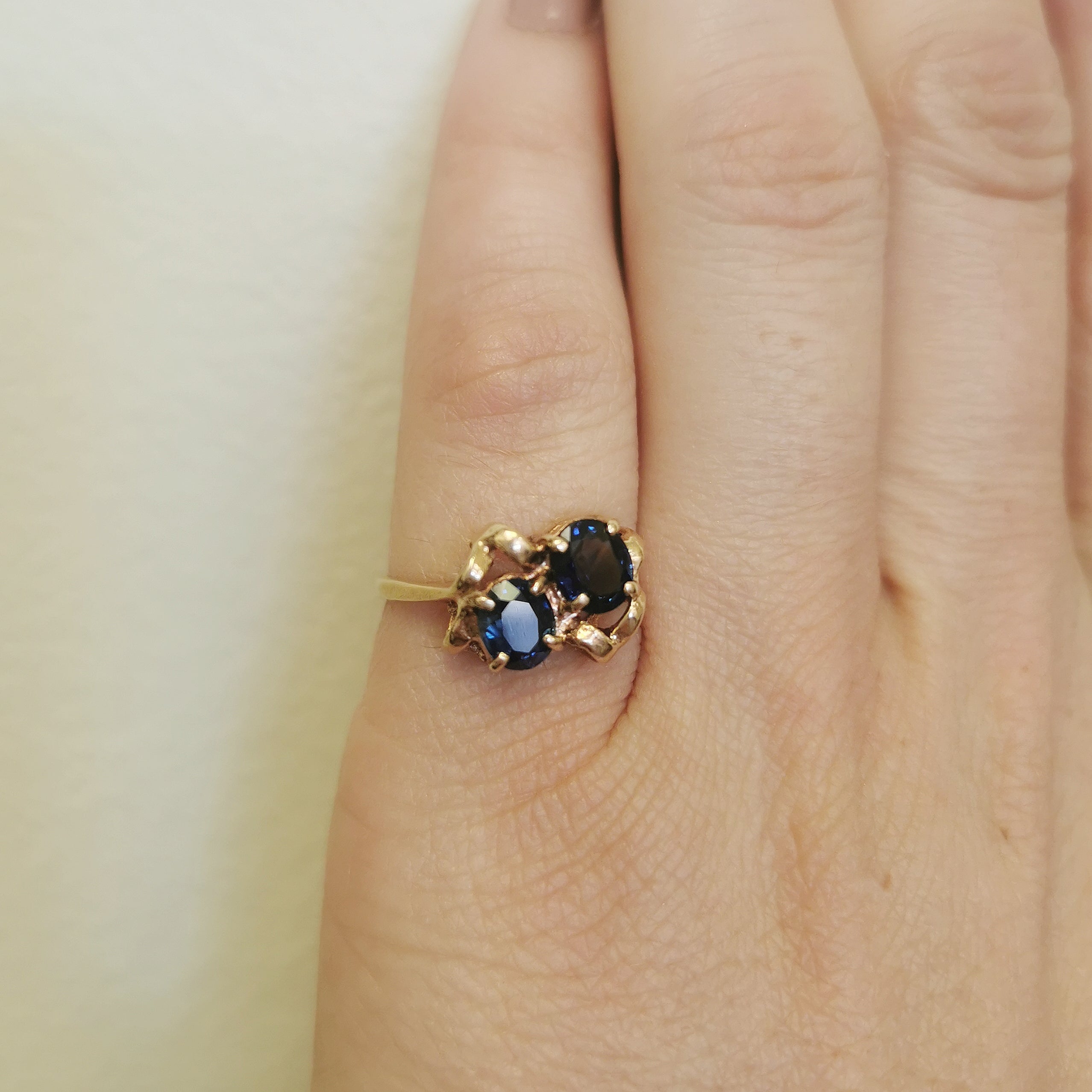 Bague Toi et Moi en saphir | 1,60 ct | Taille 6 |