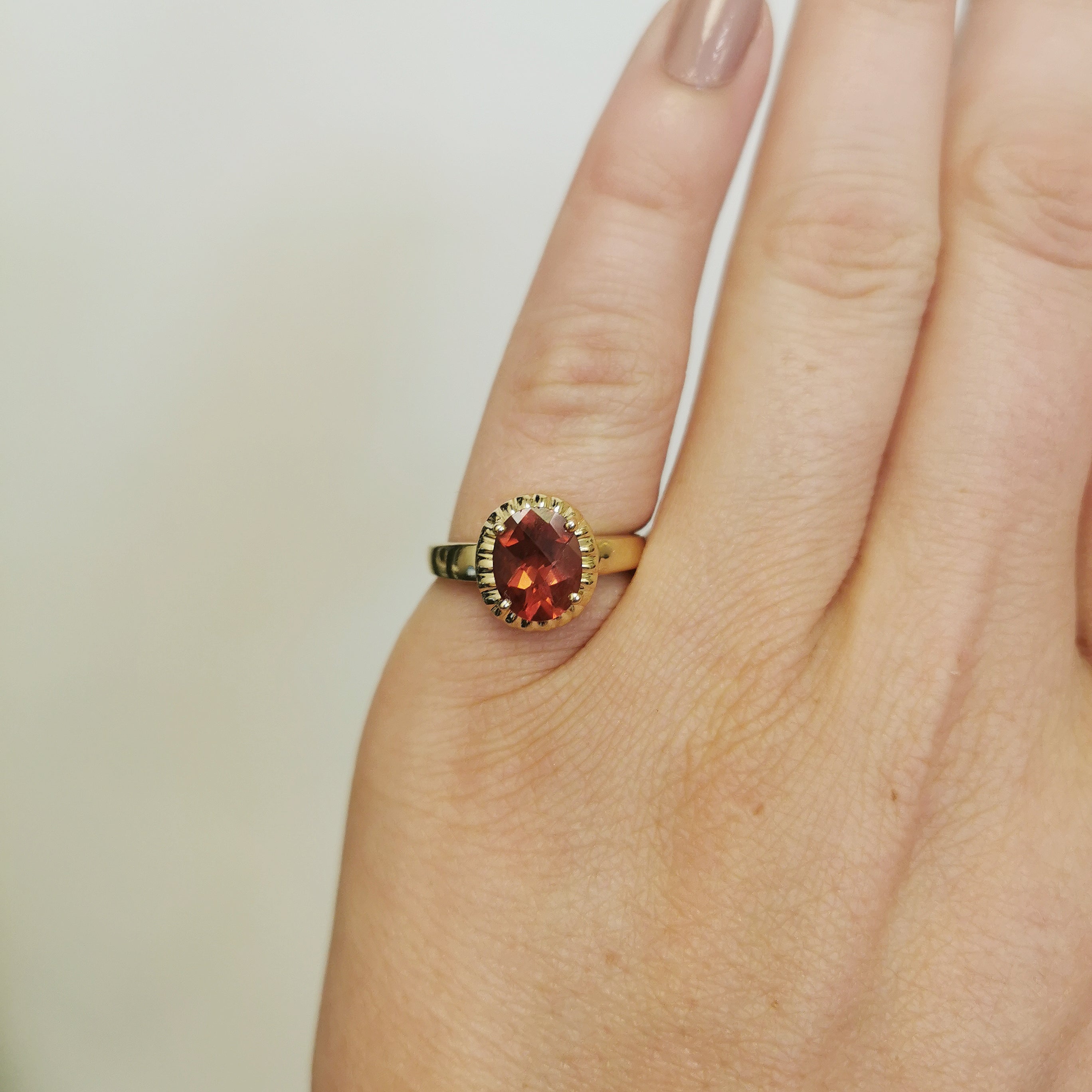 Oval Sunstone Solitaire Ring | 1.75ct | SZ 6 |