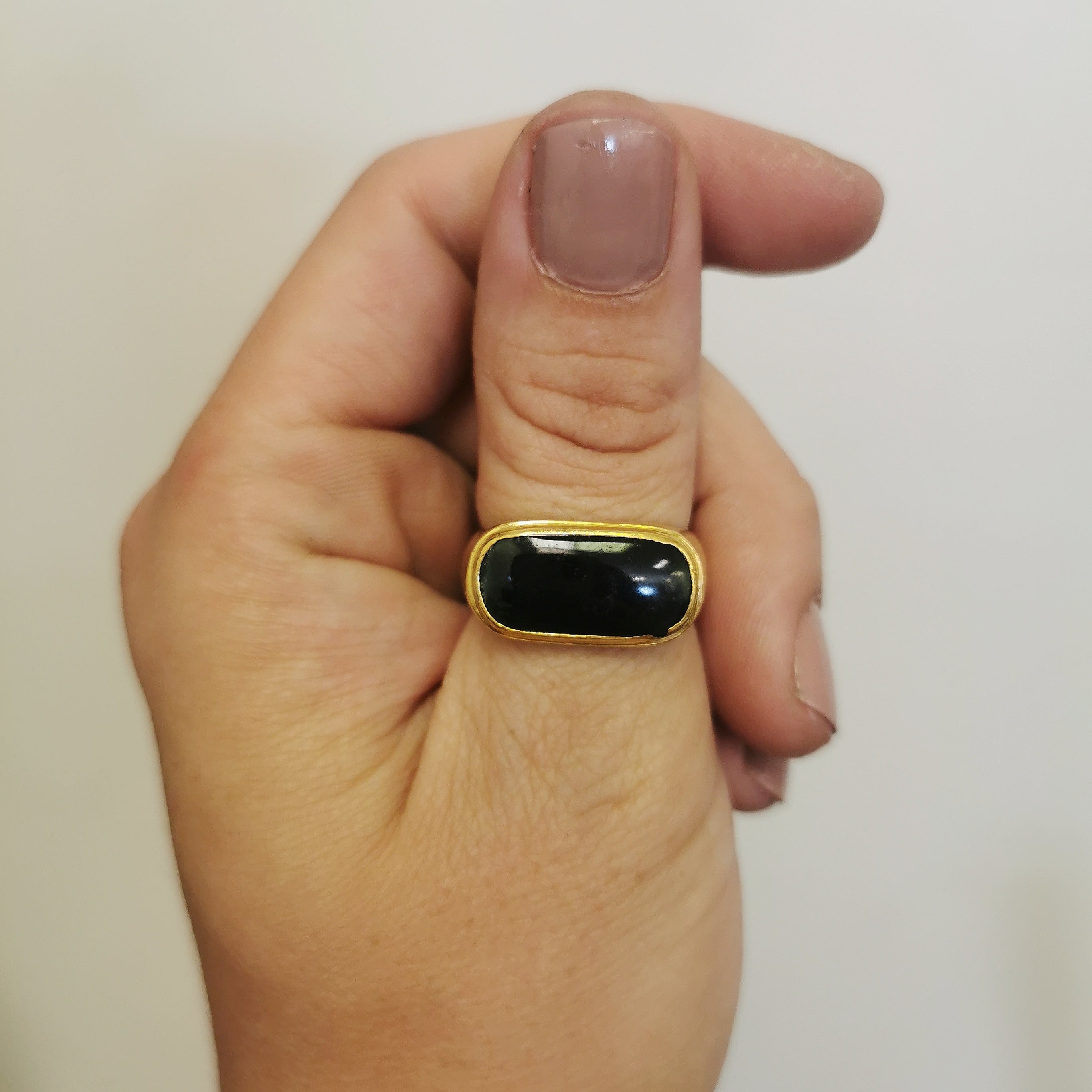 Vintage 24K Gold Jadeite Saddle Ring | 3.00ct | SZ 9.75 |