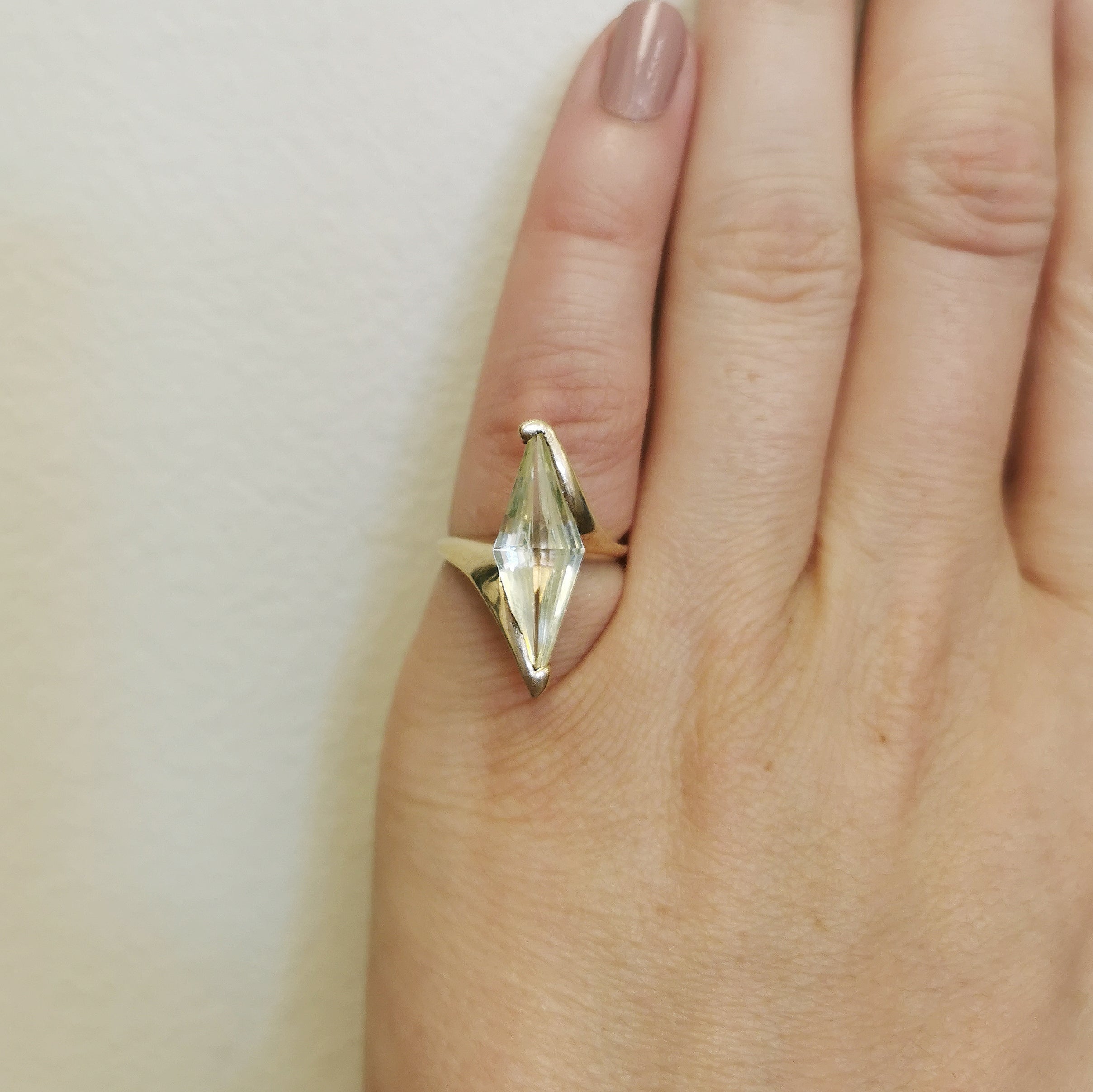 Synthetic Spinel Navette Bypass Ring | 3.50ct | SZ 4.75 |