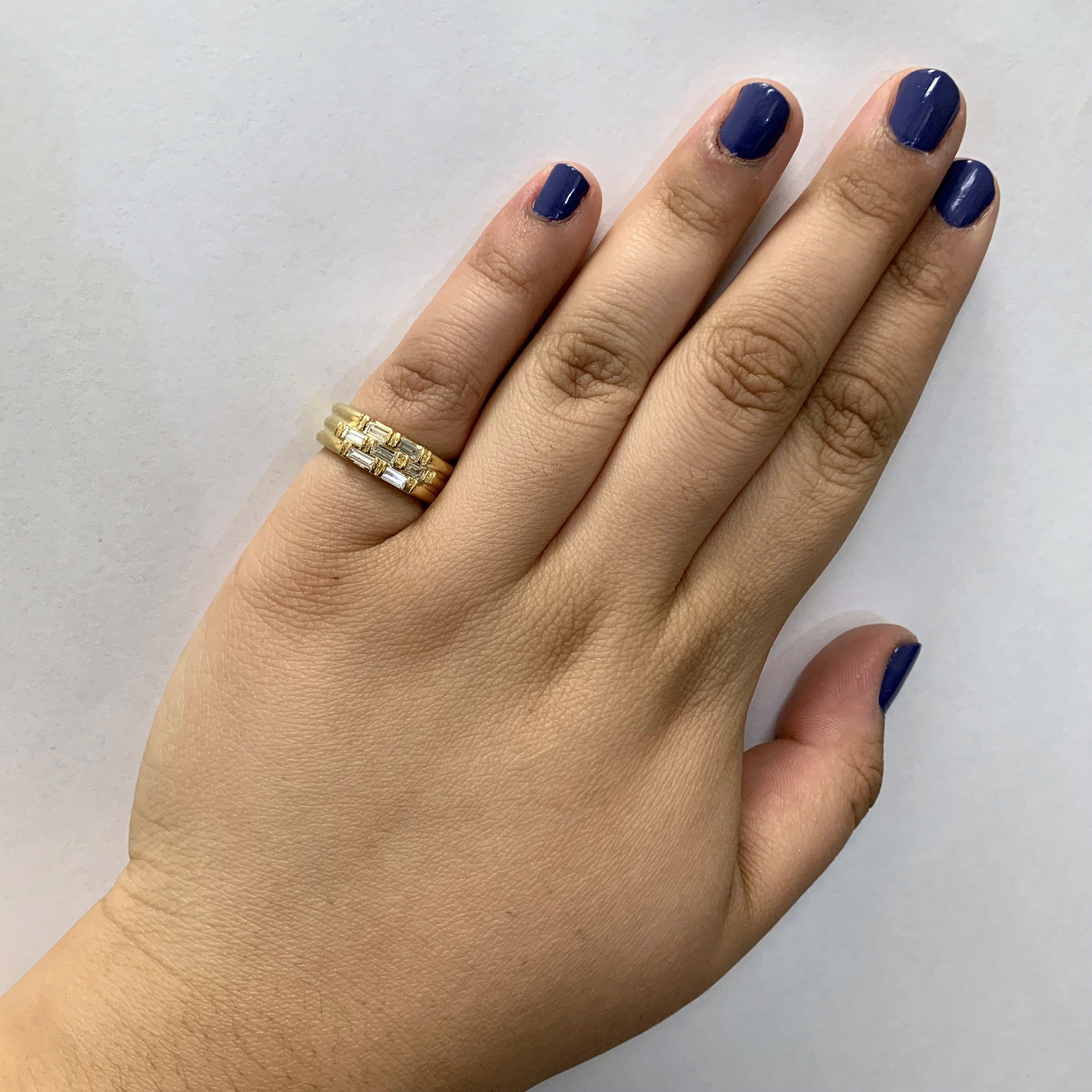 18k Multi Row Baguette Cut Diamond Band | 0.42ctw | SZ 5.25 |