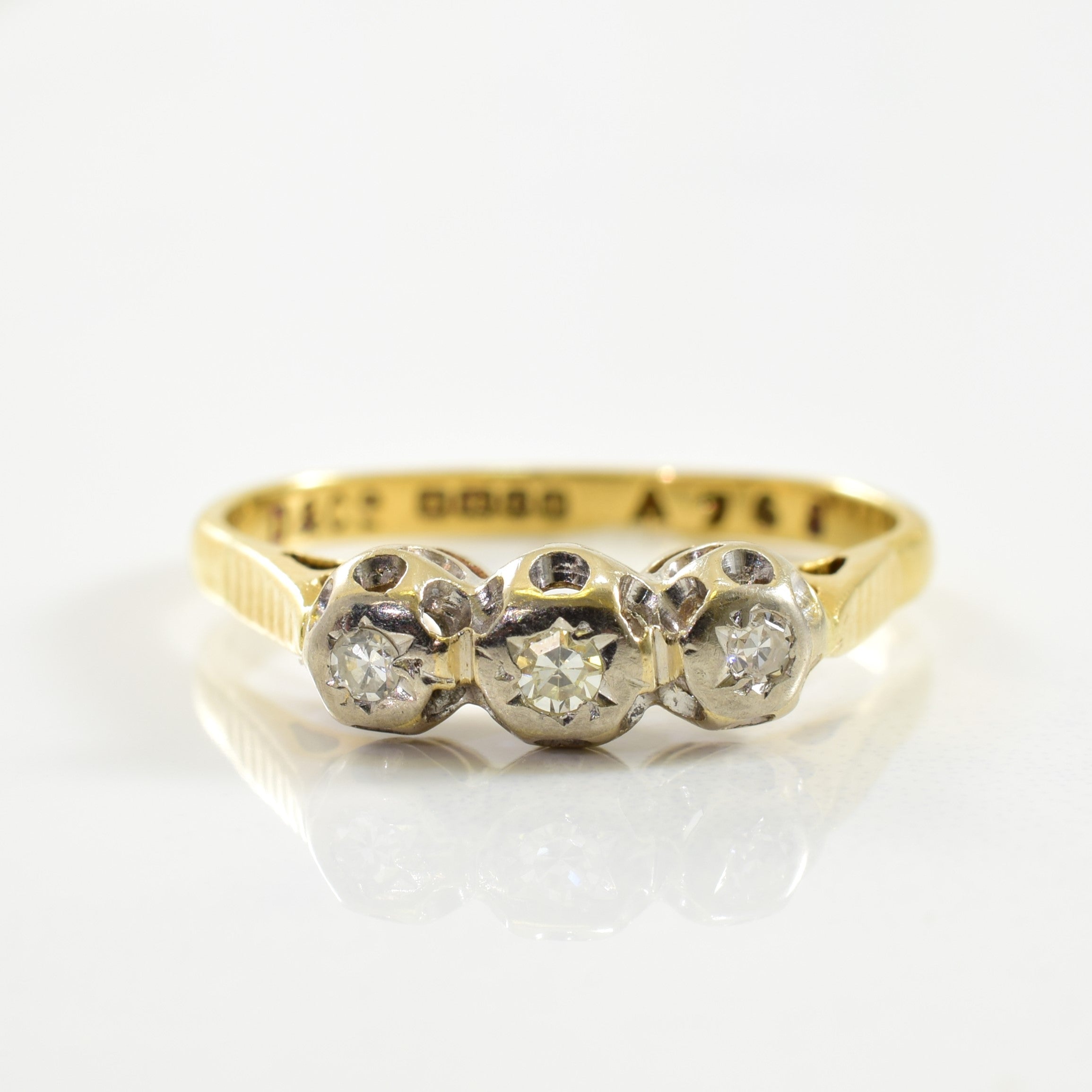 Vintage Three Stone Diamond Ring | 0.07ctw | SZ 8 |