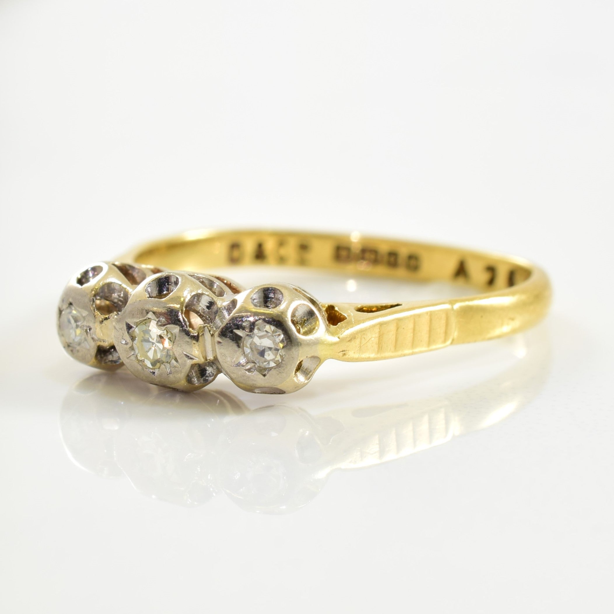 Vintage Three Stone Diamond Ring | 0.07ctw | SZ 8 |