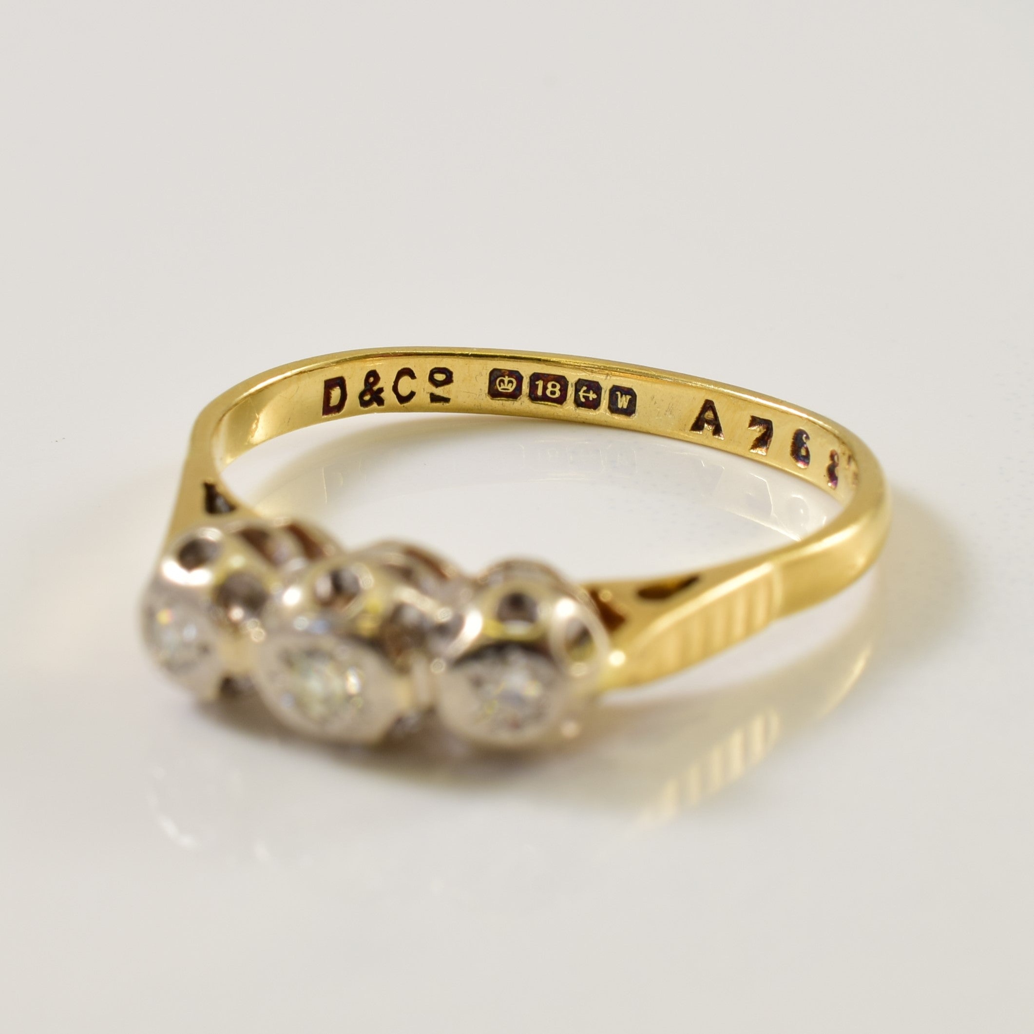 Vintage Three Stone Diamond Ring | 0.07ctw | SZ 8 |