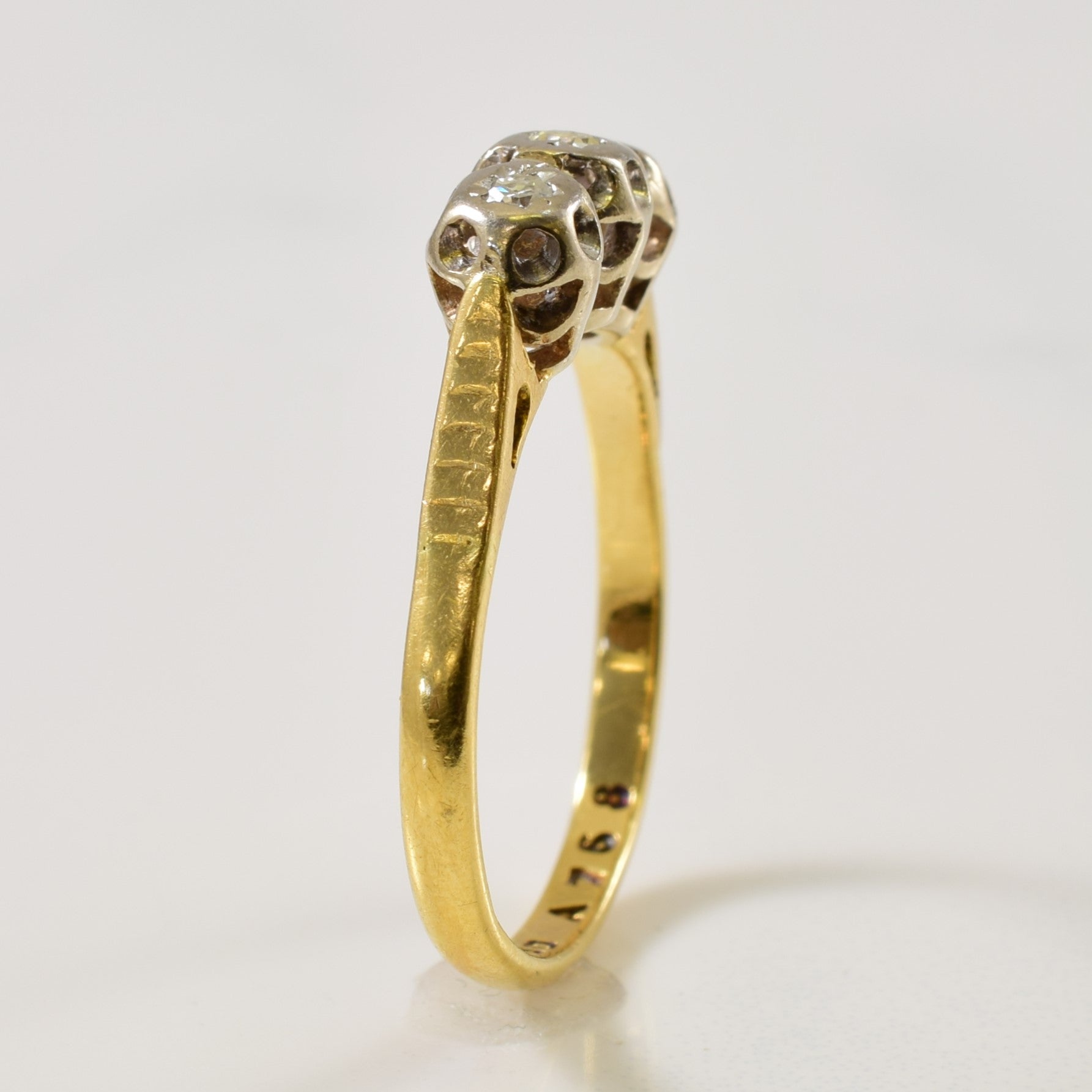 Vintage Three Stone Diamond Ring | 0.07ctw | SZ 8 |